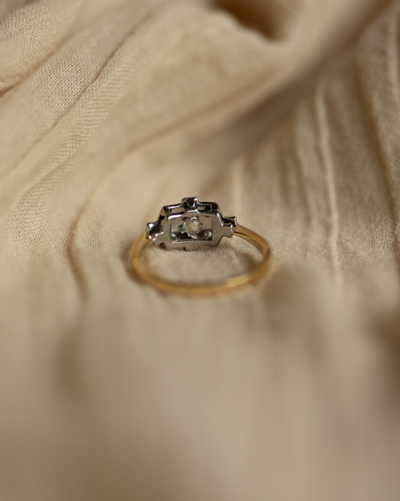Tilda Antique Art Deco 18ct Gold Diamond Panel Ring