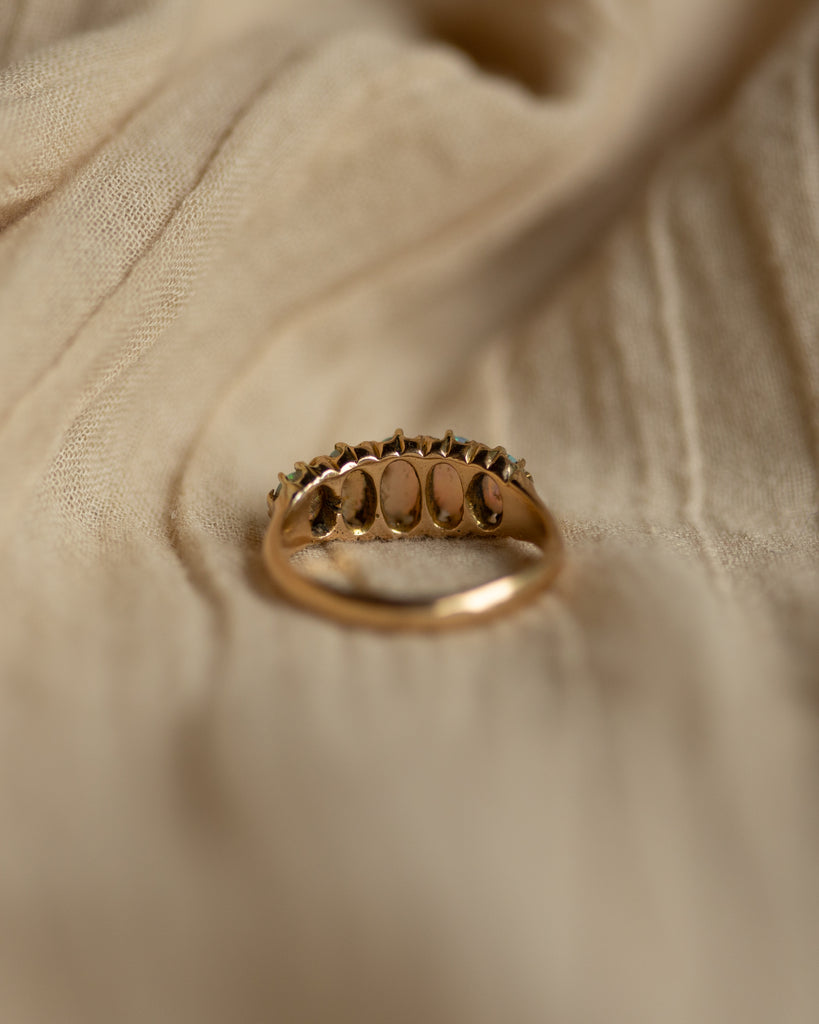 Nellie 1914 Antique 18ct Gold Opal Five Stone Ring