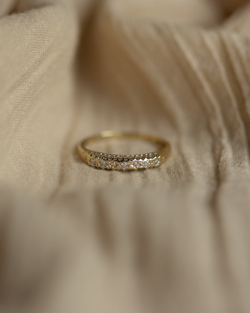 Unity Vintage 9ct Gold Diamond Half Eternity Ring