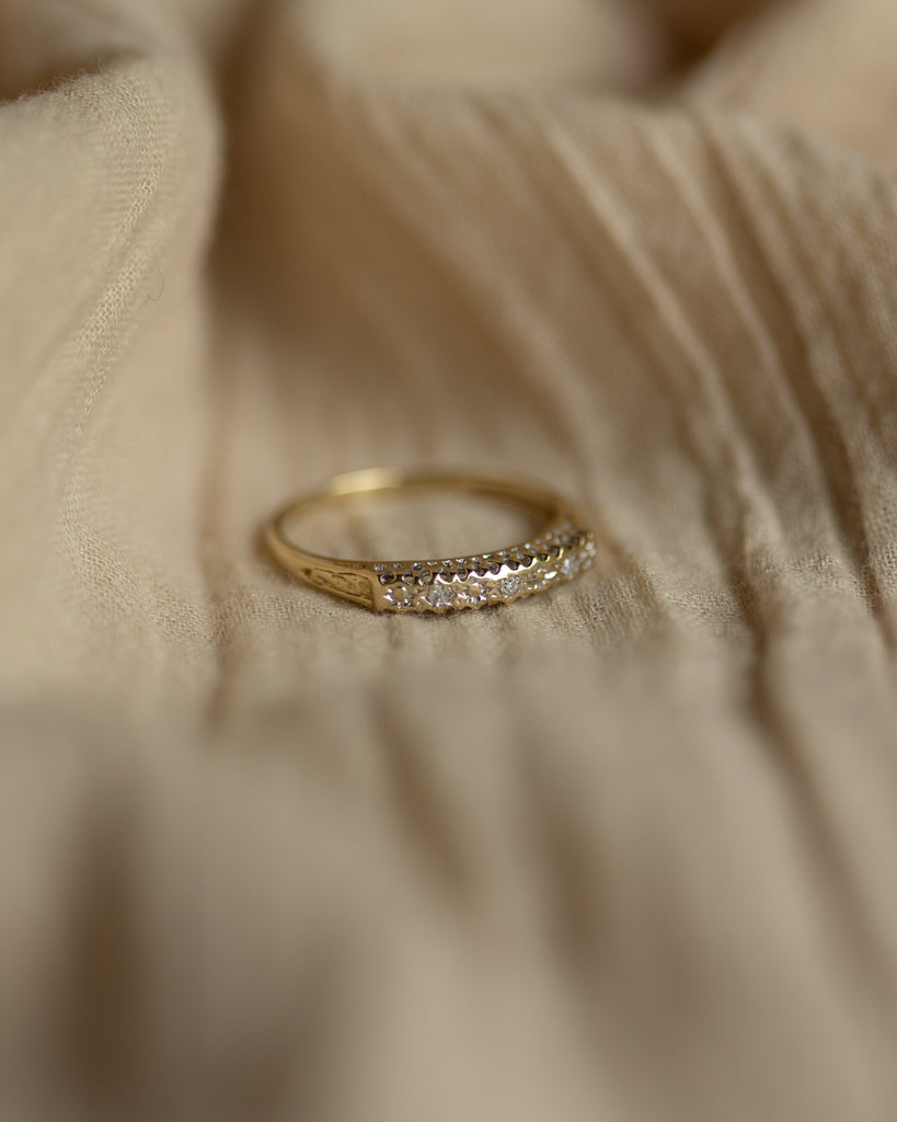 Unity Vintage 9ct Gold Diamond Half Eternity Ring