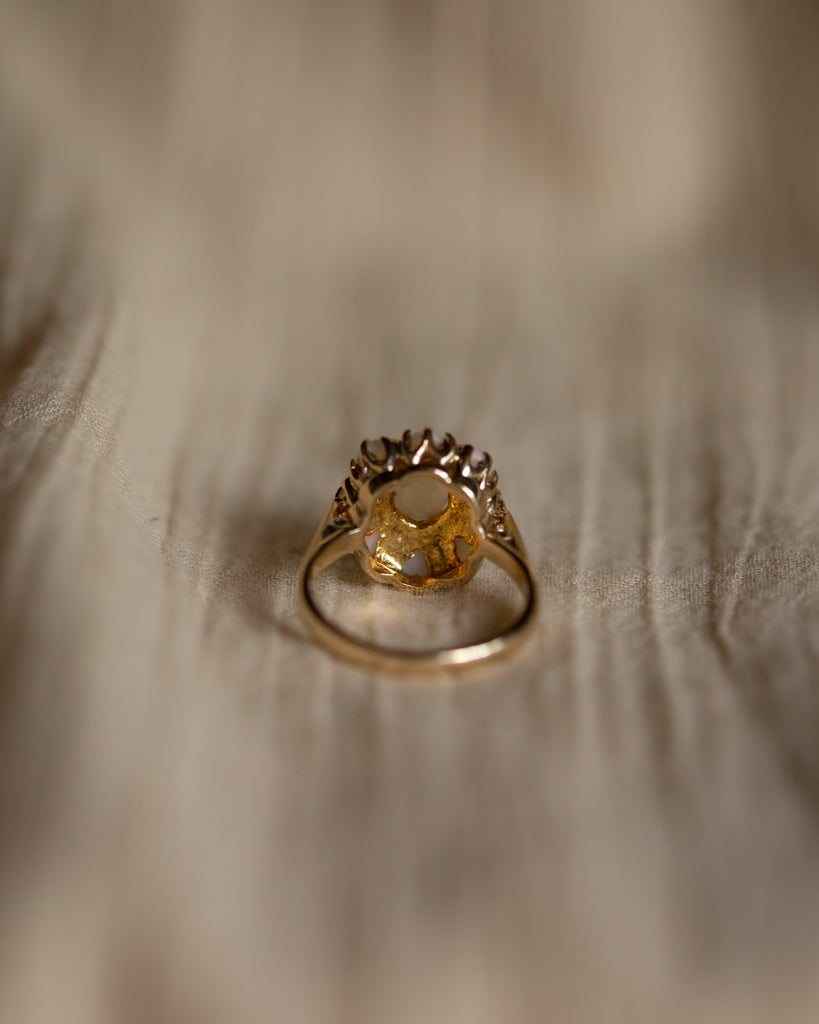 Dorothy 1973 Vintage 9ct Gold Opal Cluster Ring