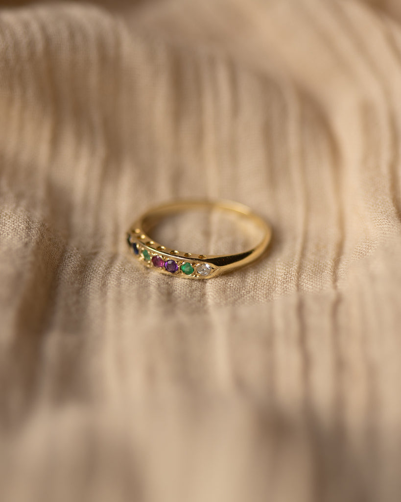 Sadie 1987 Vintage 9ct Gold Dearest Half Eternity Ring