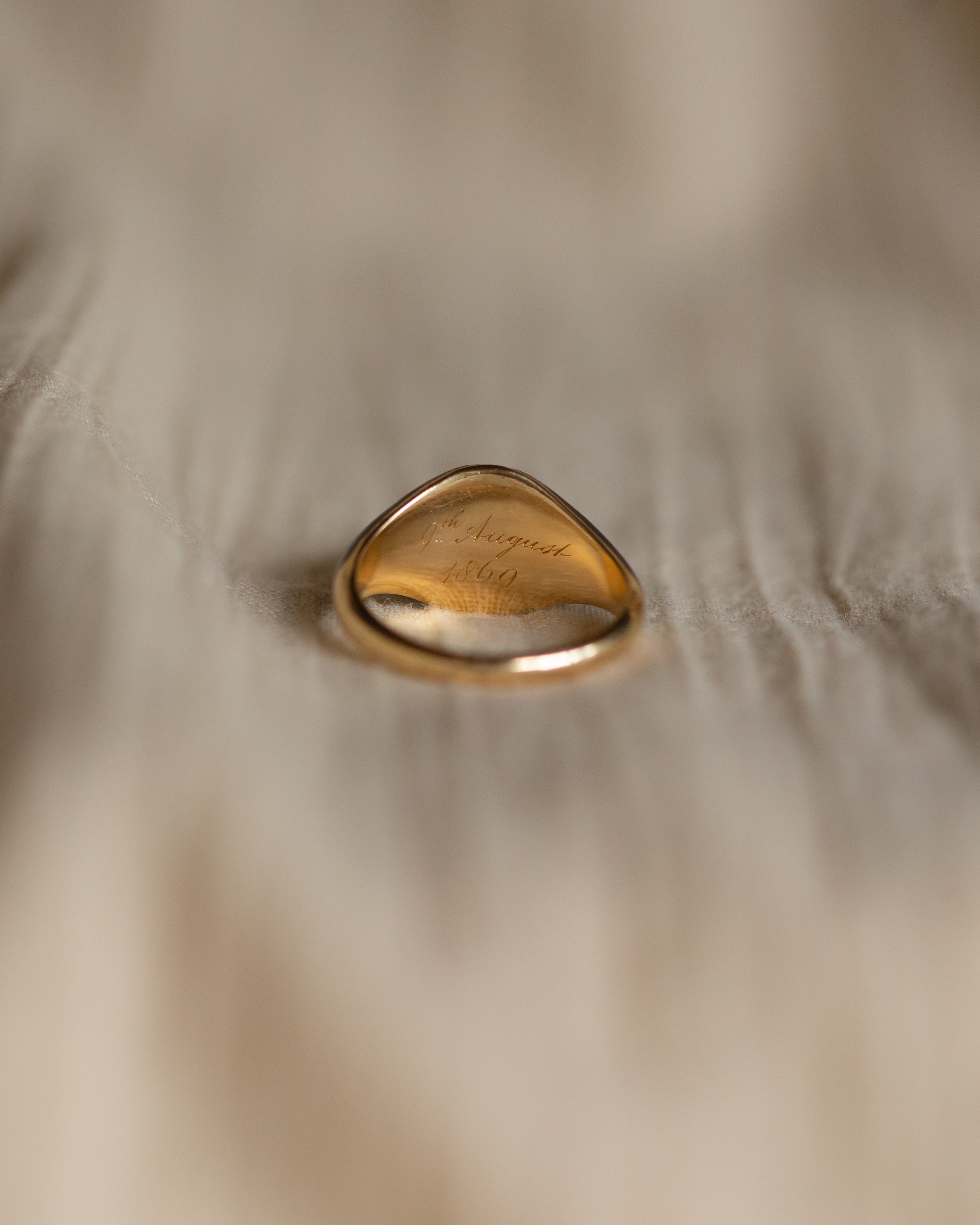 Sybil 1869 Antique 18ct Gold Pearl, Diamond & Black Enamel Mourning Ring