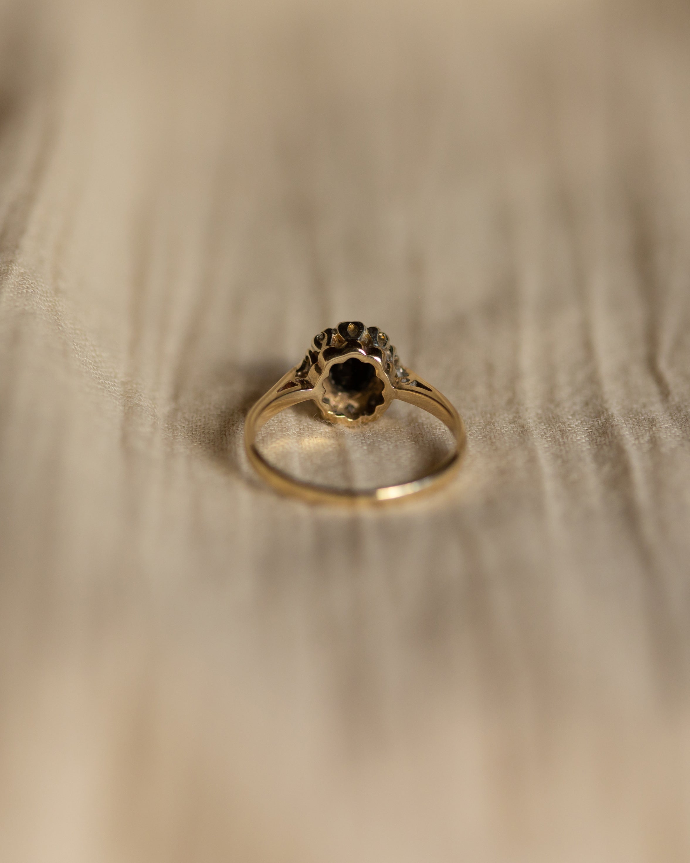 Helena 1983 Vintage 9ct Gold Sapphire & Diamond Cluster Ring