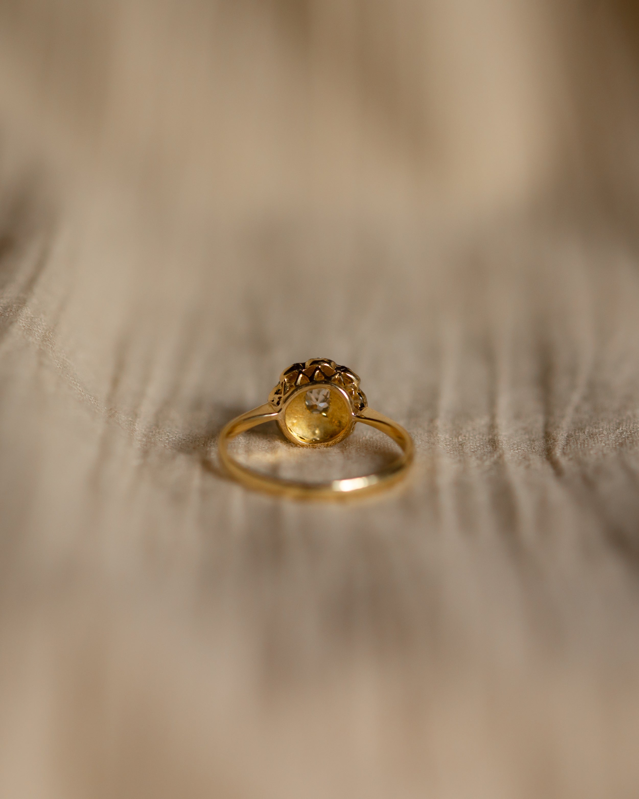 Eloisa Antique 18ct Gold Diamond & Pearl Cluster Ring