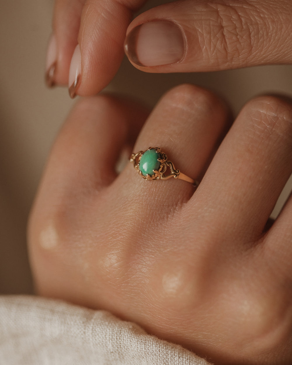 Frieda 1983 Vintage 9ct Gold Turquoise Ring