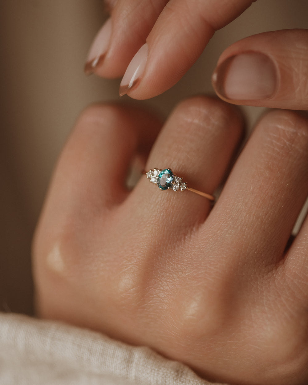 Maria 1987 Vintage 9ct Gold Topaz & Diamond Ring