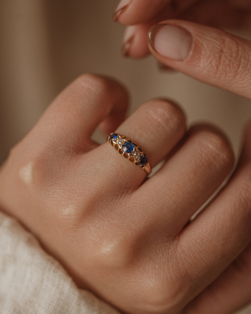 Philomena 1910 18ct Gold Sapphire & Diamond Ring