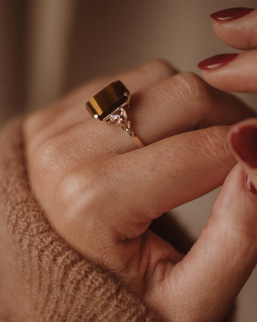 9ct gold tigers eye ring deals