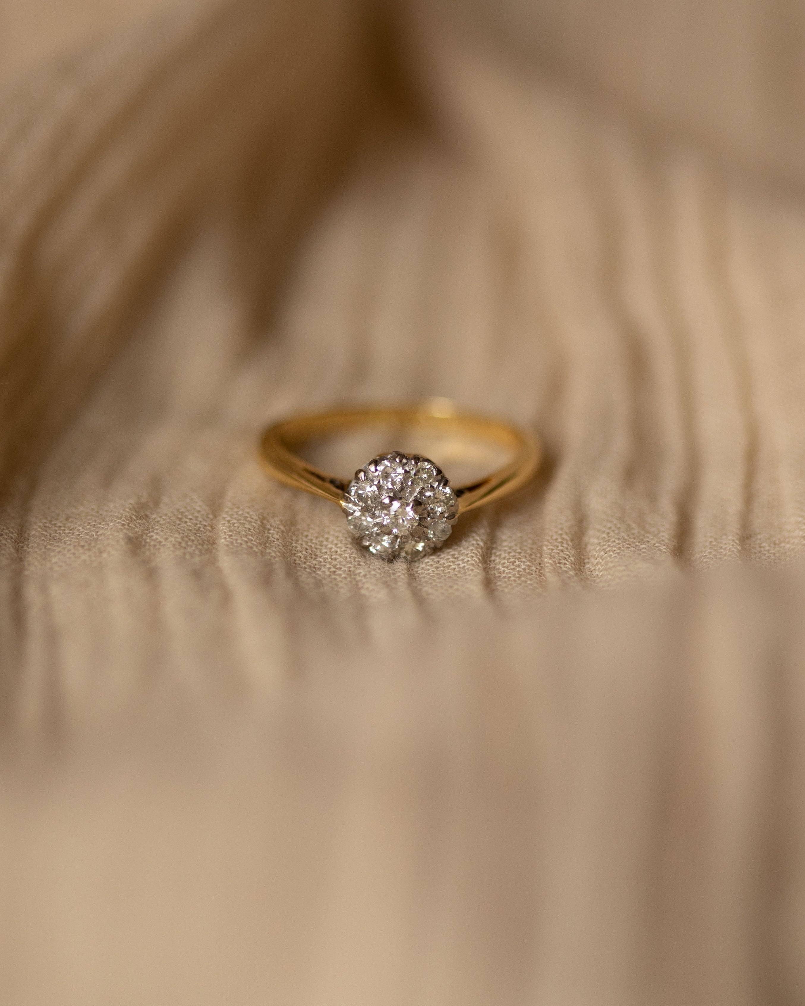 Bernadette Vintage 18ct Gold Diamond Cluster Ring