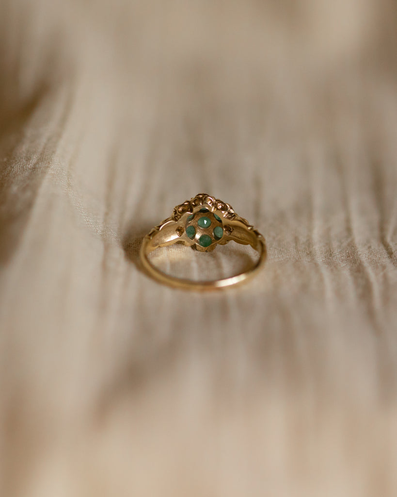 Marigold 1989 Vintage 9ct Gold Emerald Cluster Ring