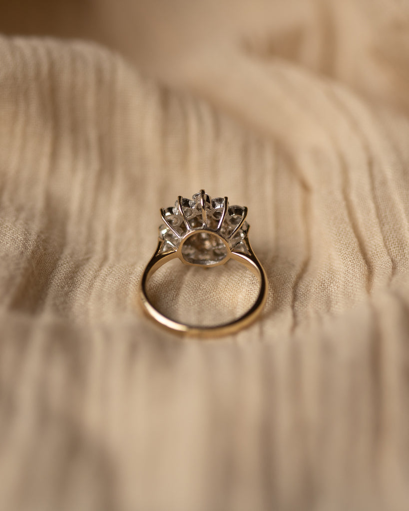 Doris Vintage 9ct Gold Cubic Zirconia Cluster Ring