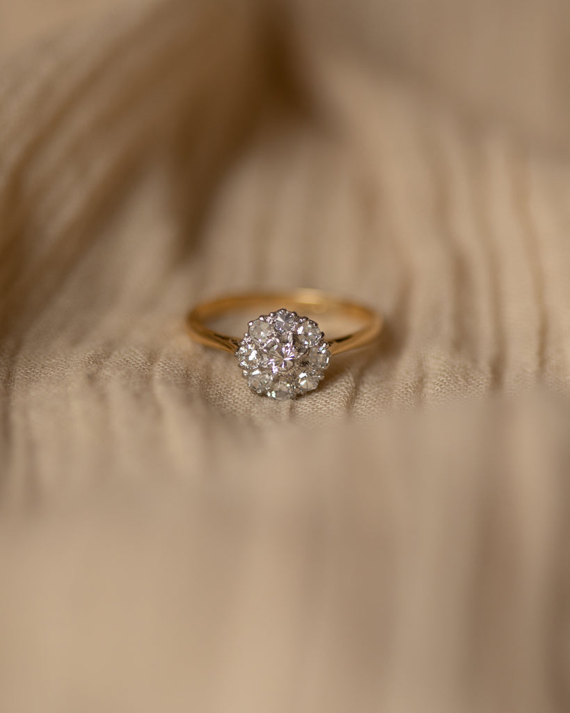 Jessica Vintage 18ct Gold Diamond Daisy Cluster Ring