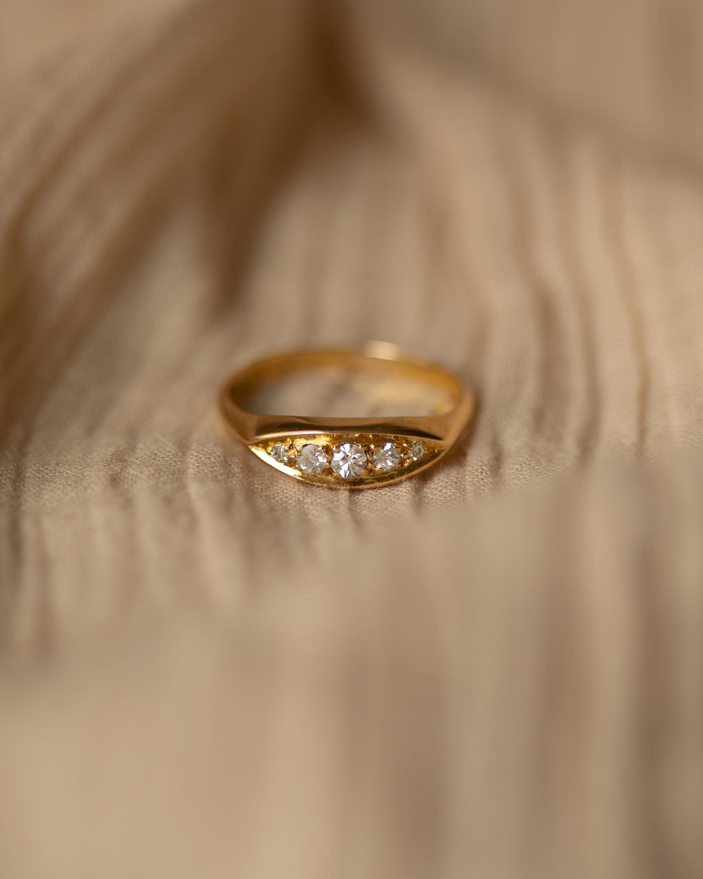 Adelaide 1918 Antique 18ct Gold Five Stone Diamond Ring