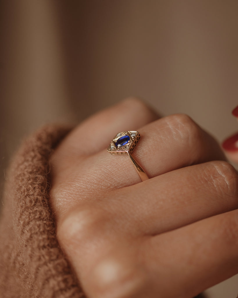 Ivy Vintage 18ct Gold Sapphire & Diamond Ring