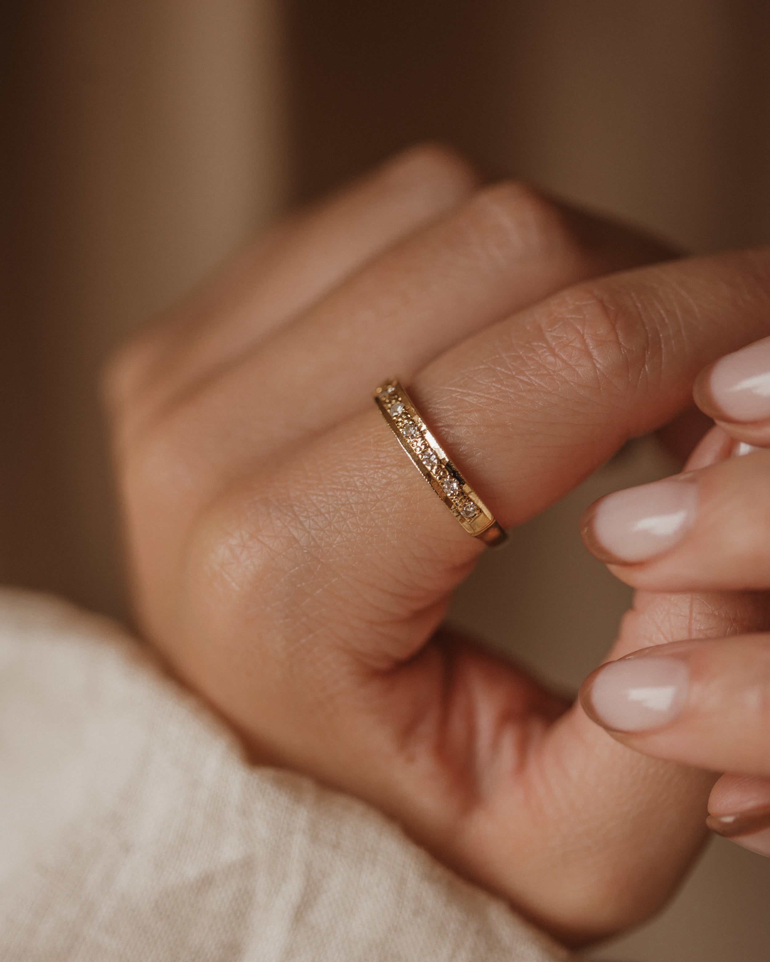 Image of Simone 1977 Vintage 18ct Gold Diamond Half Eternity Ring