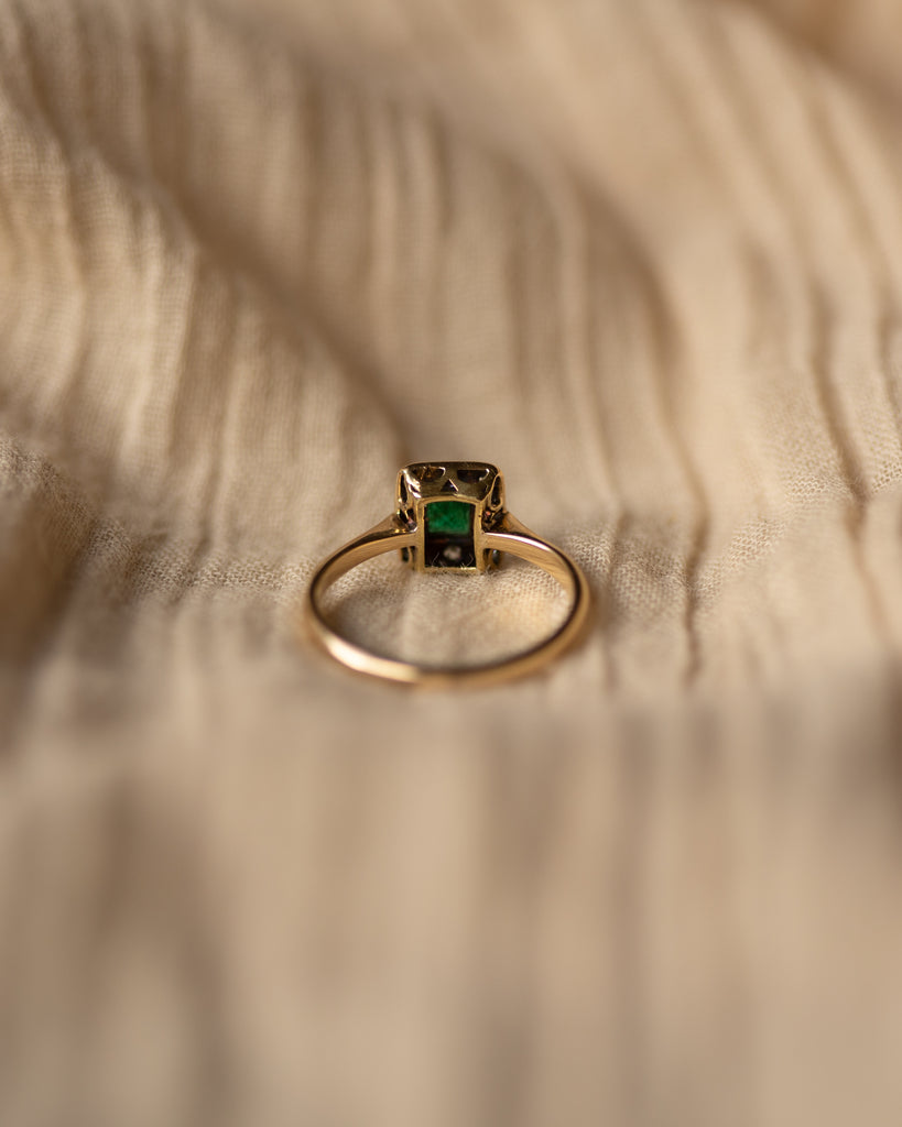 Henrietta Antique 18ct Gold Emerald & Diamond Ring
