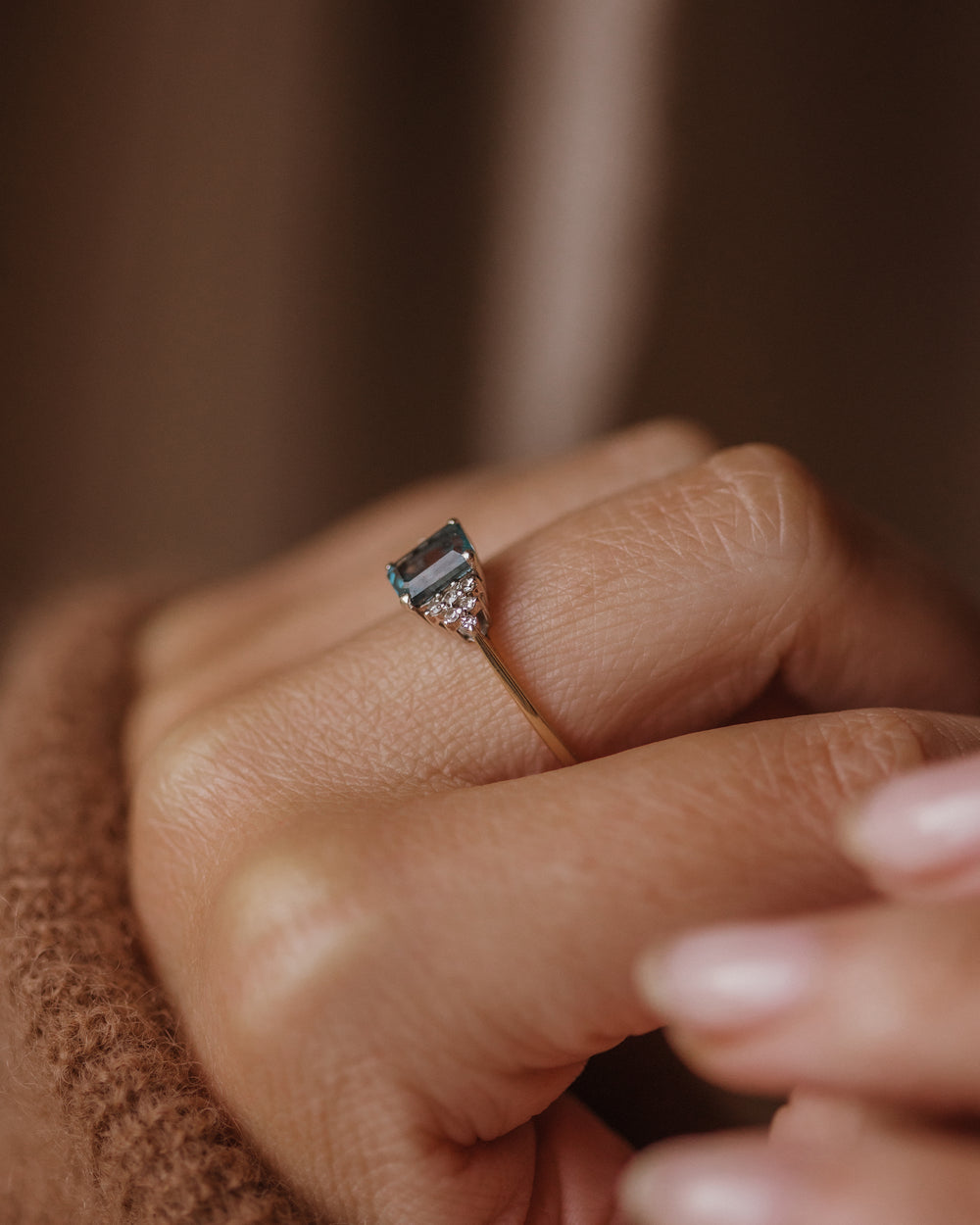 Martha 1988 Vintage 9ct Gold Topaz & Diamond Ring