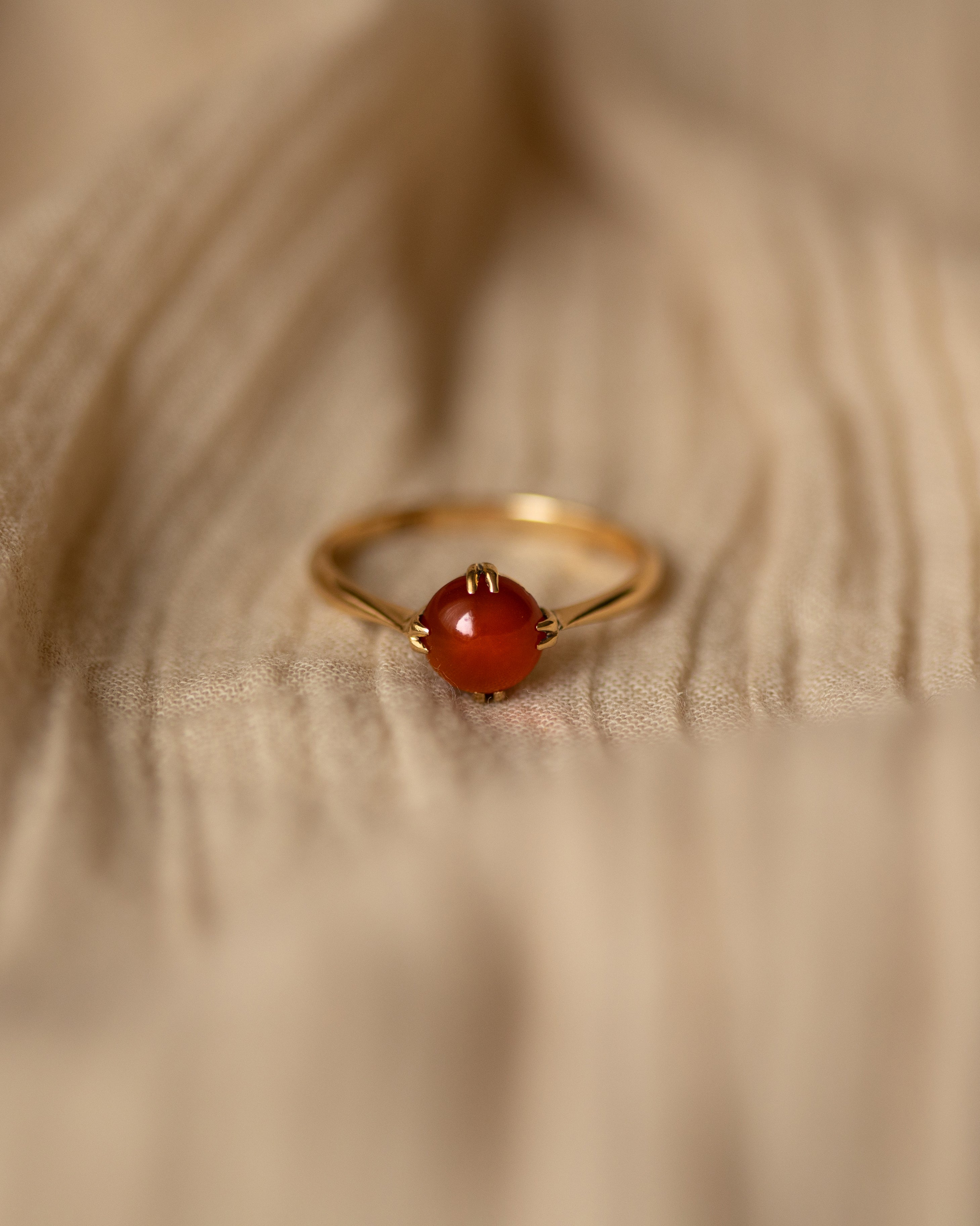 Lenora Antique 18ct Gold Carnelian Solitaire Ring