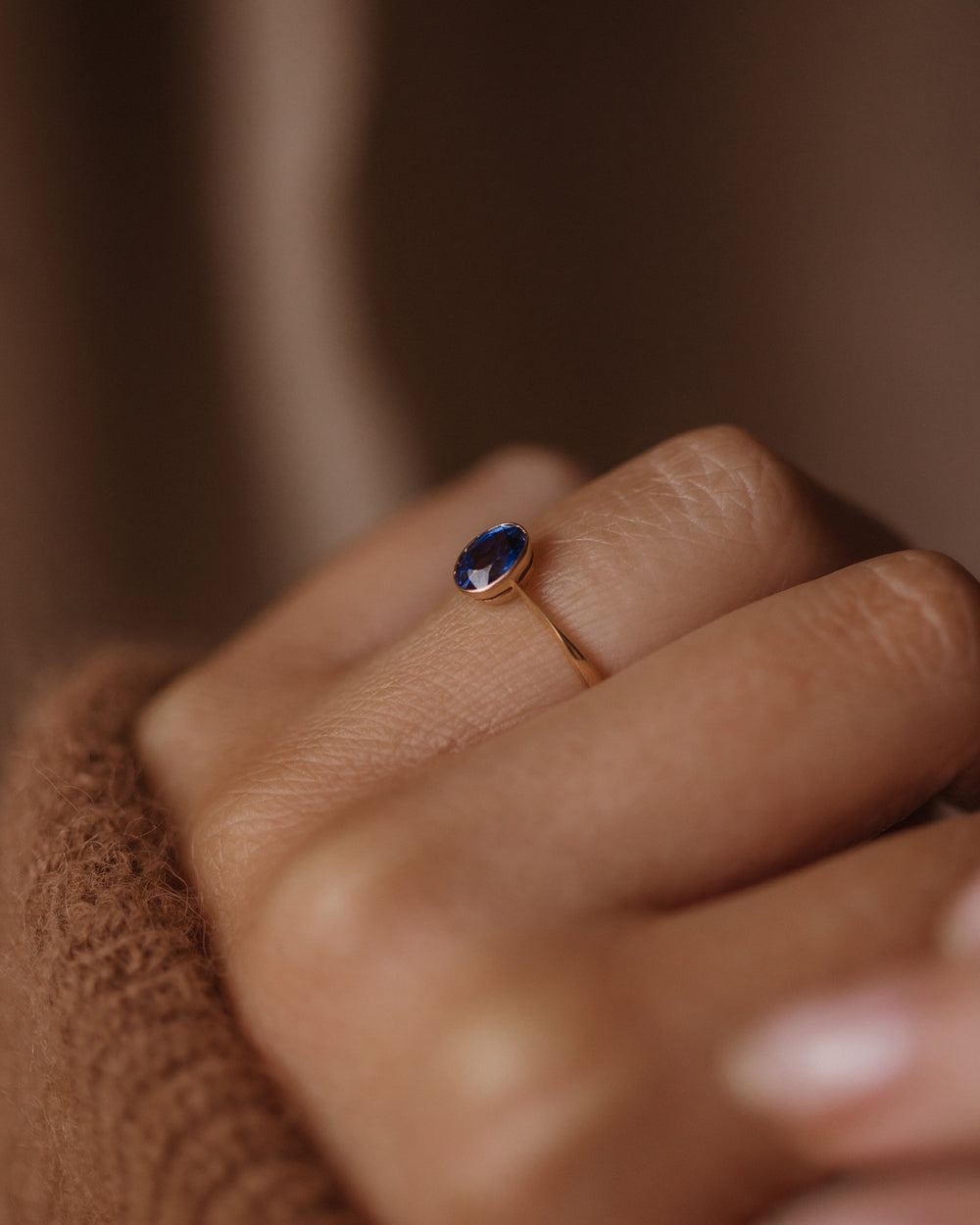 Cynthia Antique 18ct Gold Sapphire Solitaire Ring