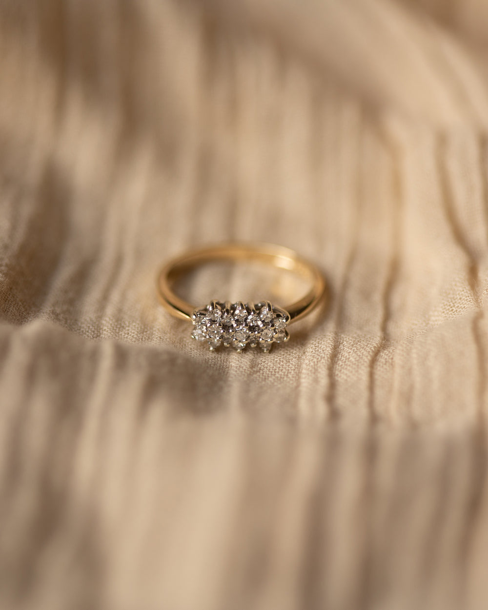 Madeline 1984 Vintage 9ct Gold Diamond Cluster Ring