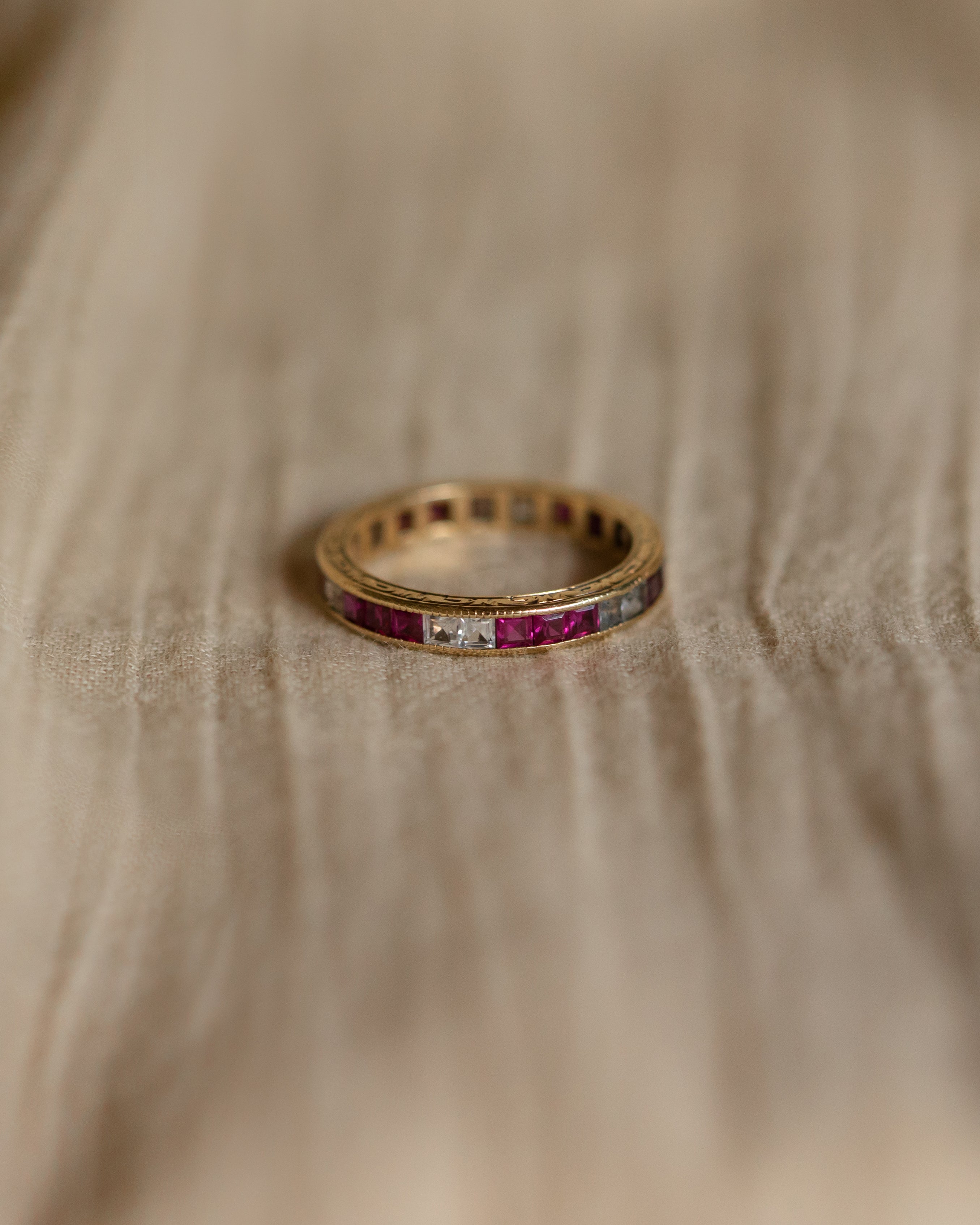Image of Alexandra Antique Art Deco 9ct Gold Paste Eternity Ring