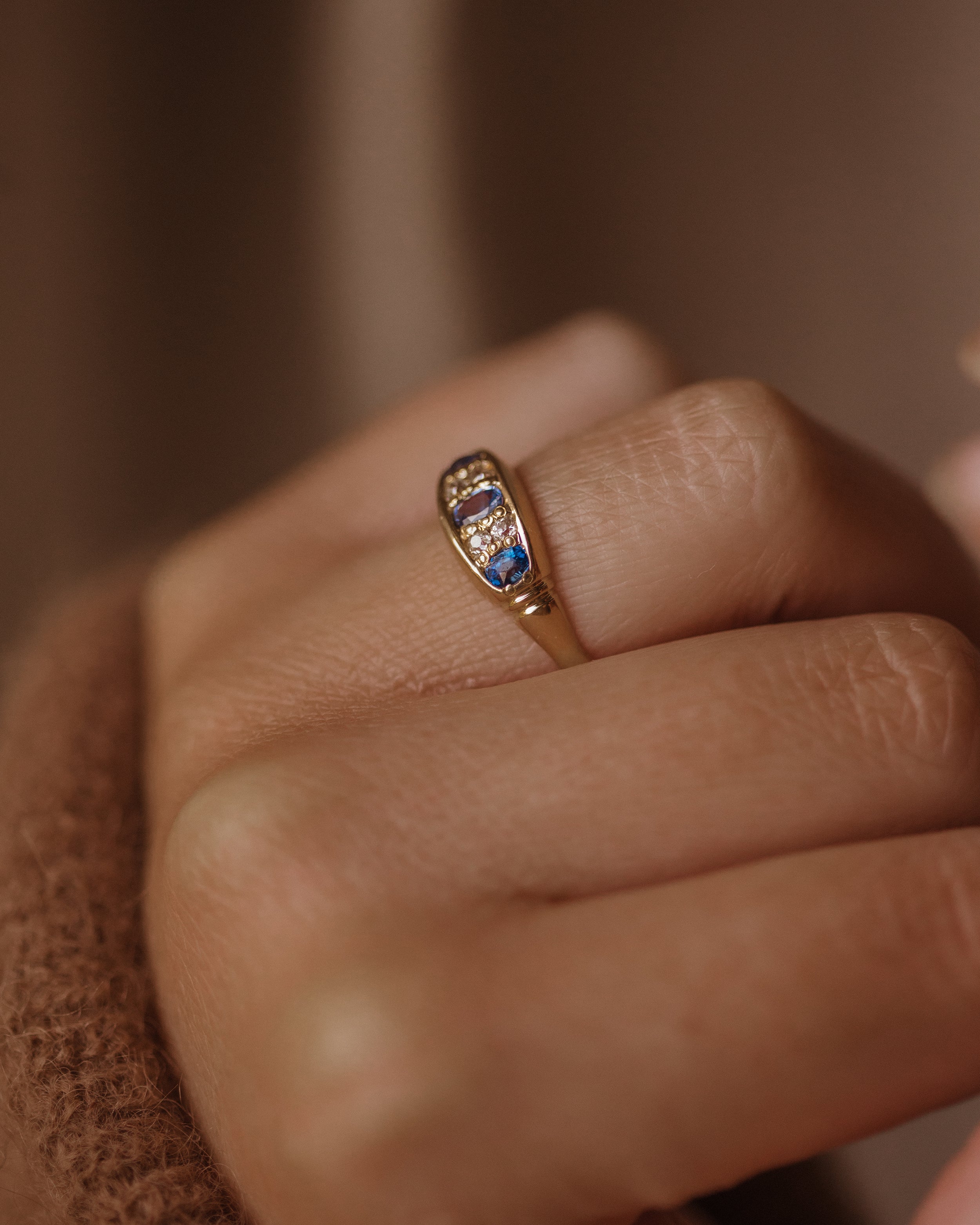 Charlotte Antique 18ct Gold Sapphire & Diamond Ring