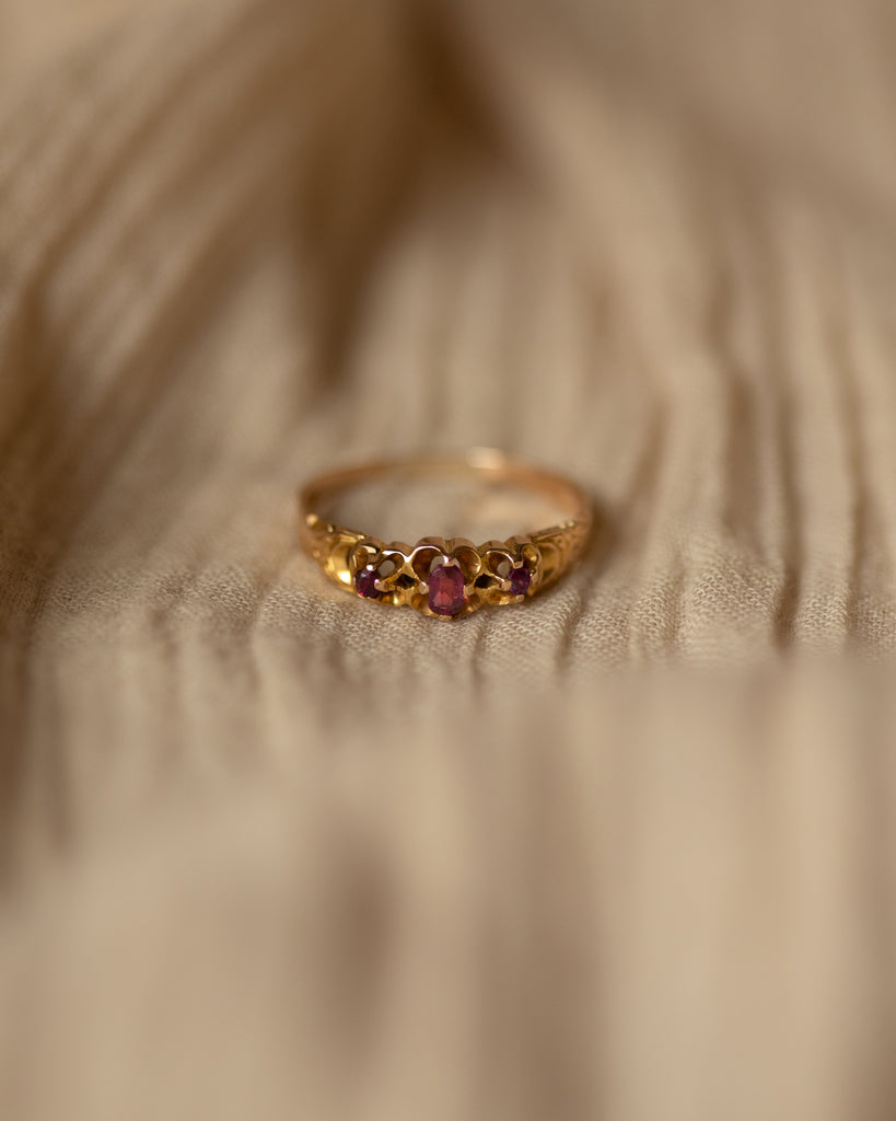 Coraline Antique 18ct Gold Paste & Spinel Ring