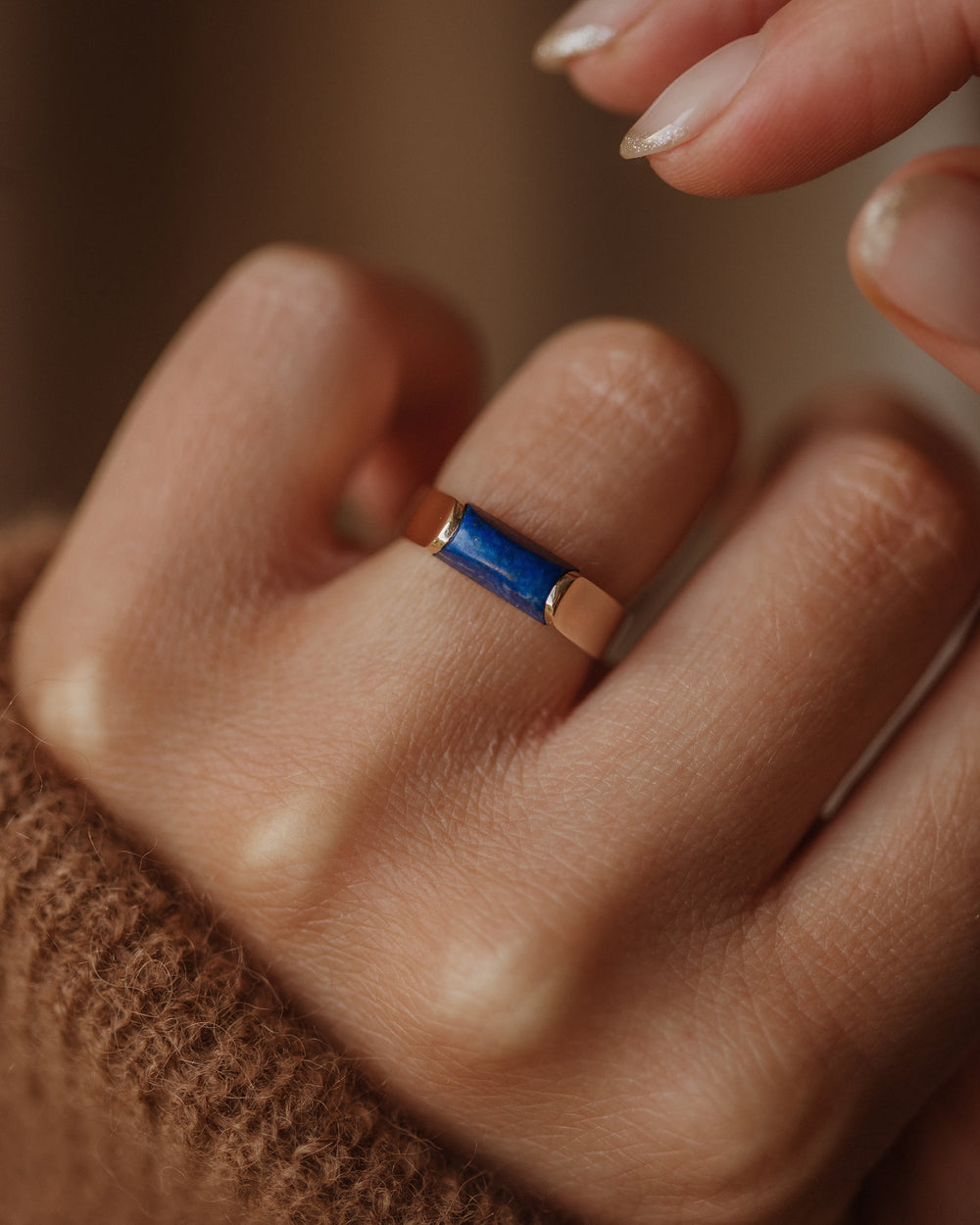 Miriam 1973 Vintage 9ct Gold Lapis Lazuli Ring