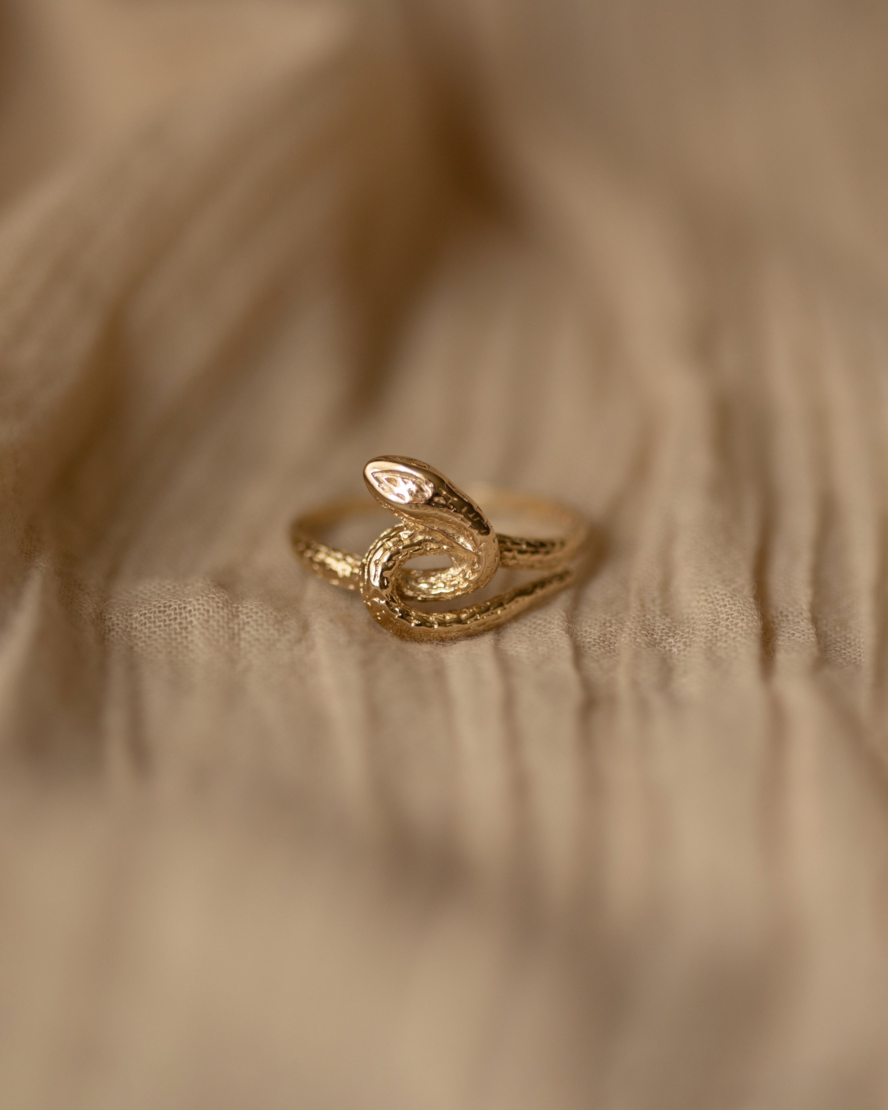 Image of Sandrine Vintage 9ct Gold Snake Ring