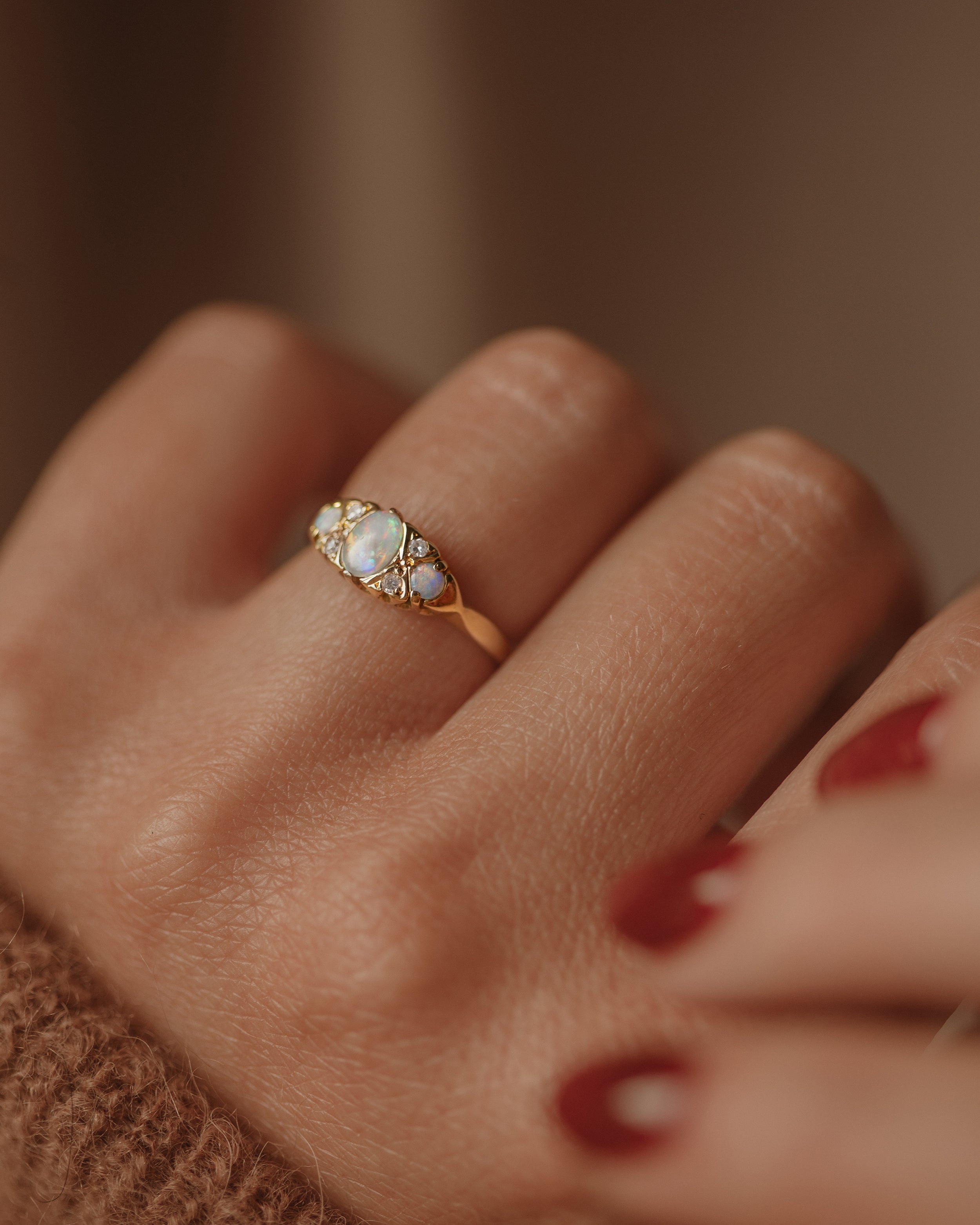 Babette Vintage 18ct Gold Opal & Diamond Ring