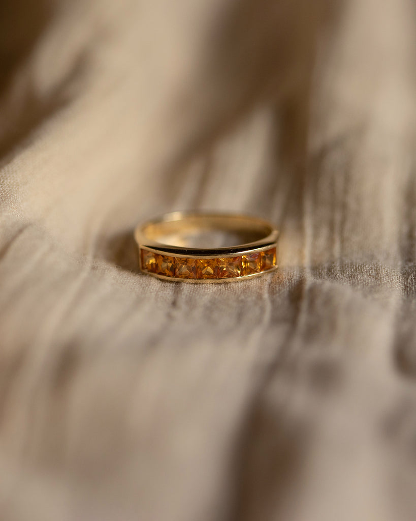 Gertie Vintage 18ct Gold Citrine Half Eternity Ring