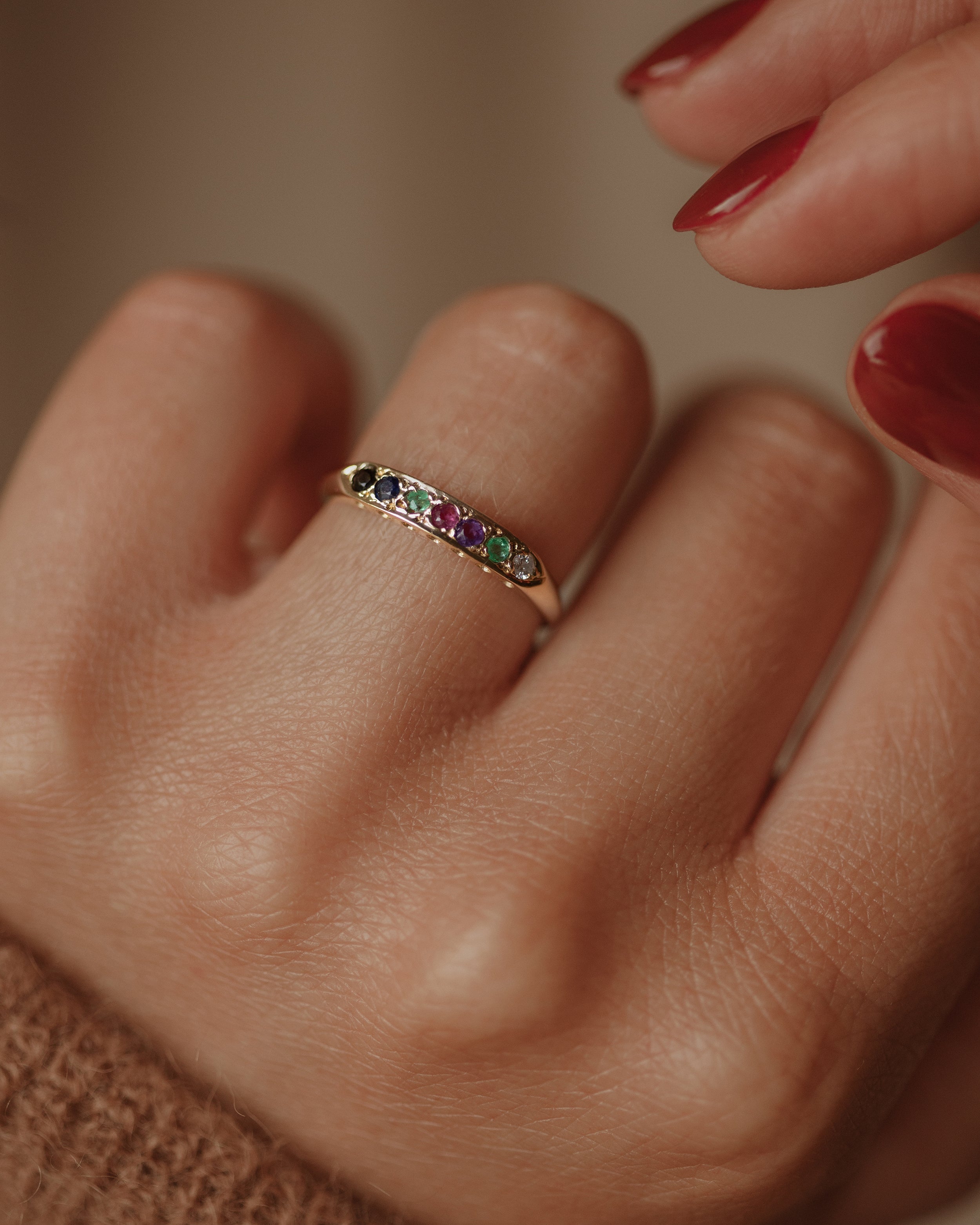 Dearest Rig Sadie Vintage 9ct Gold Dearest Half Eternity Ring | Rock n Rose