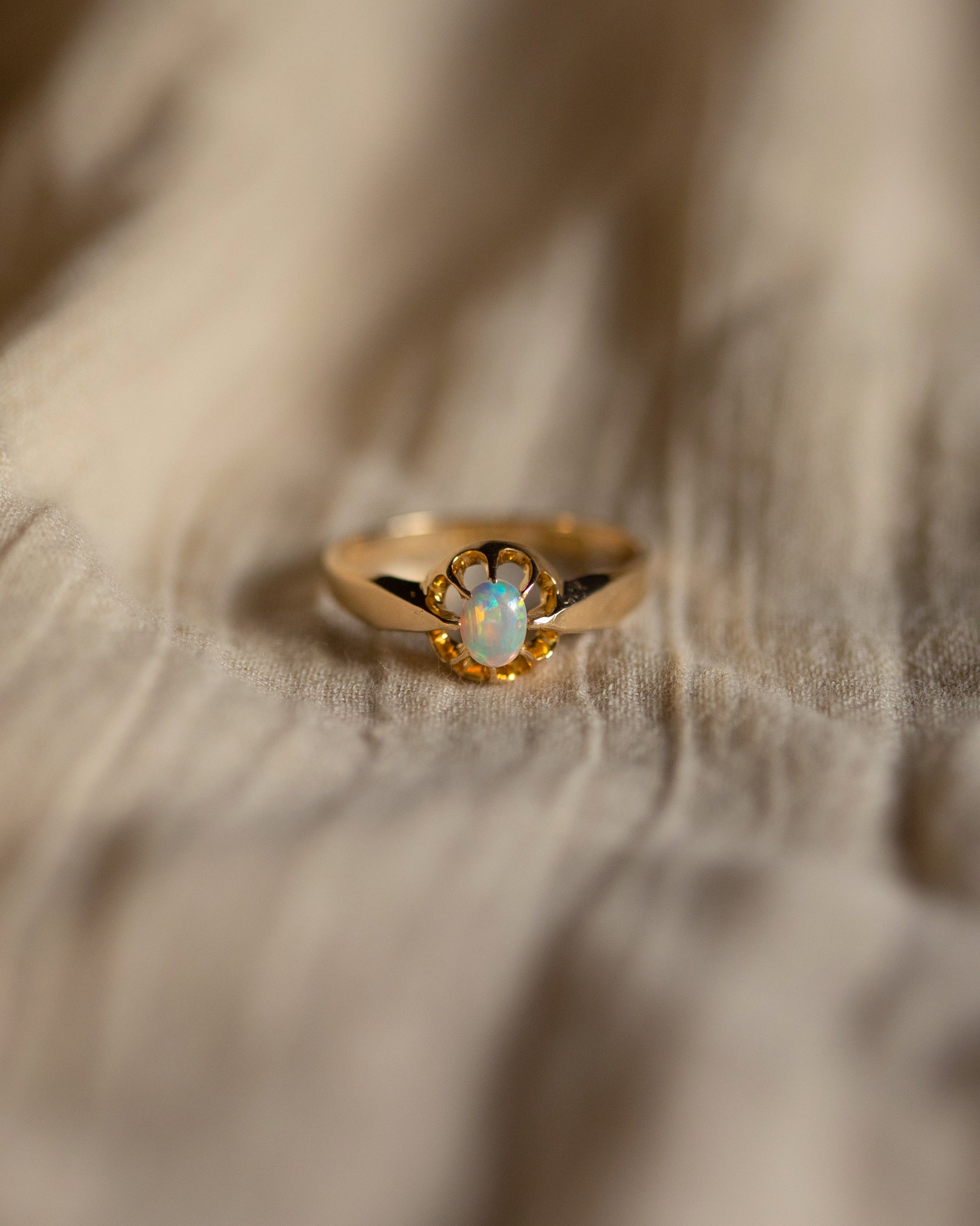Cecilia Antique 18ct Gold Opal Solitaire Ring