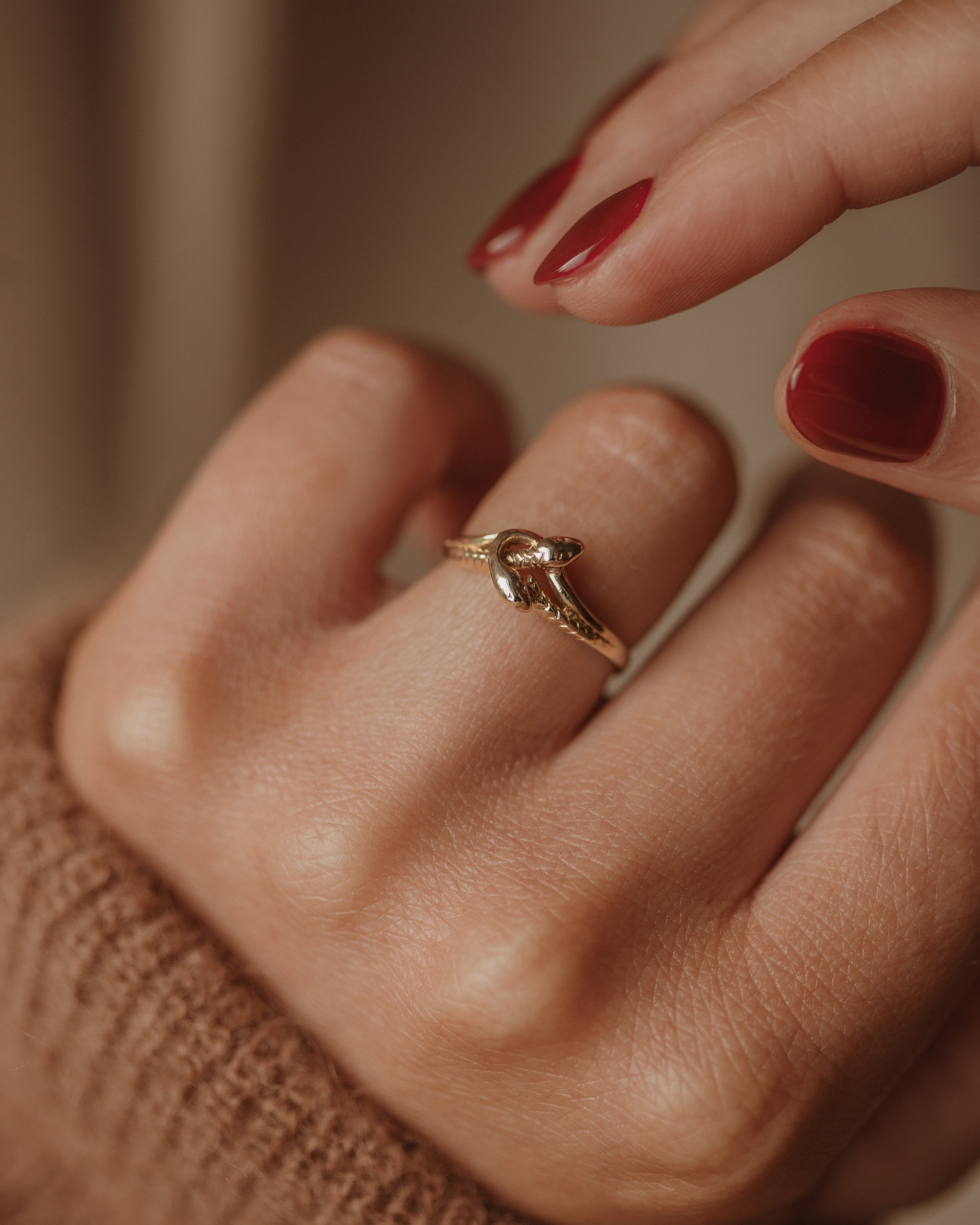 Irma 1988 Vintage 9ct Gold Double Snake Ring