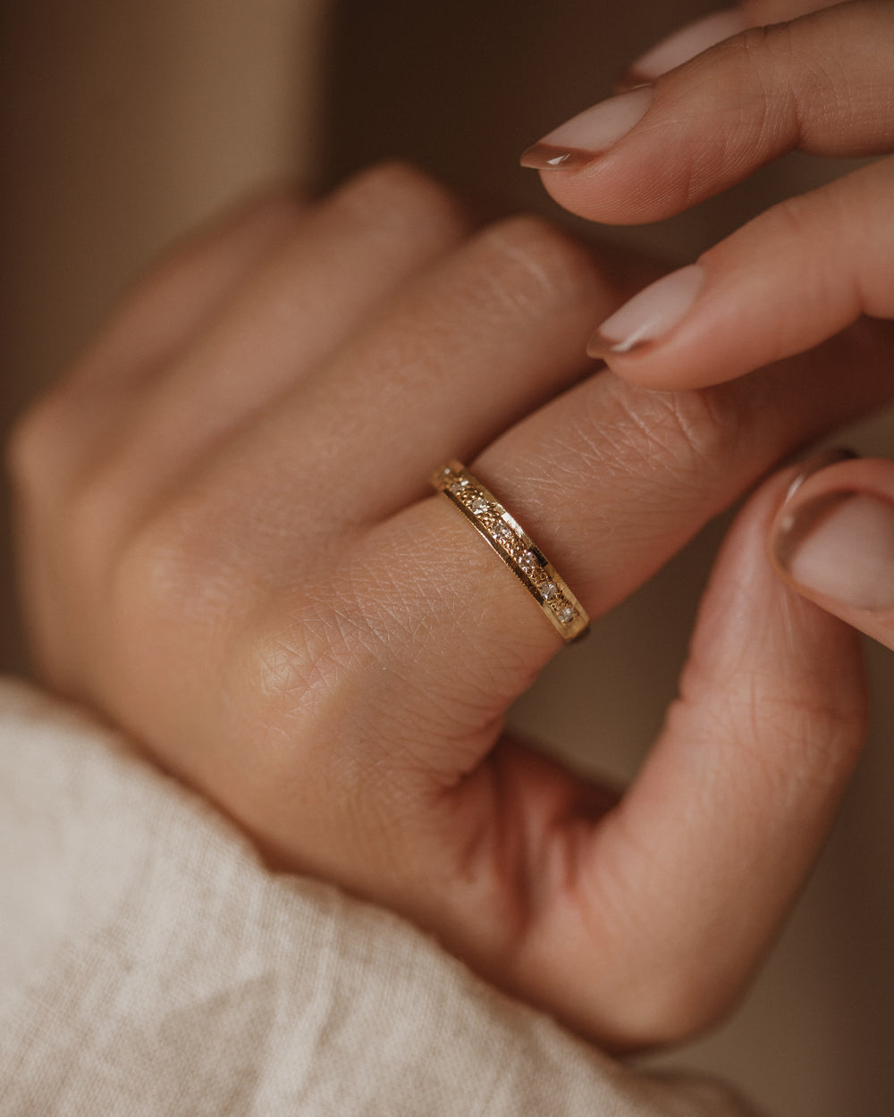 Simone 1977 Vintage 18ct Gold Diamond Half Eternity Ring