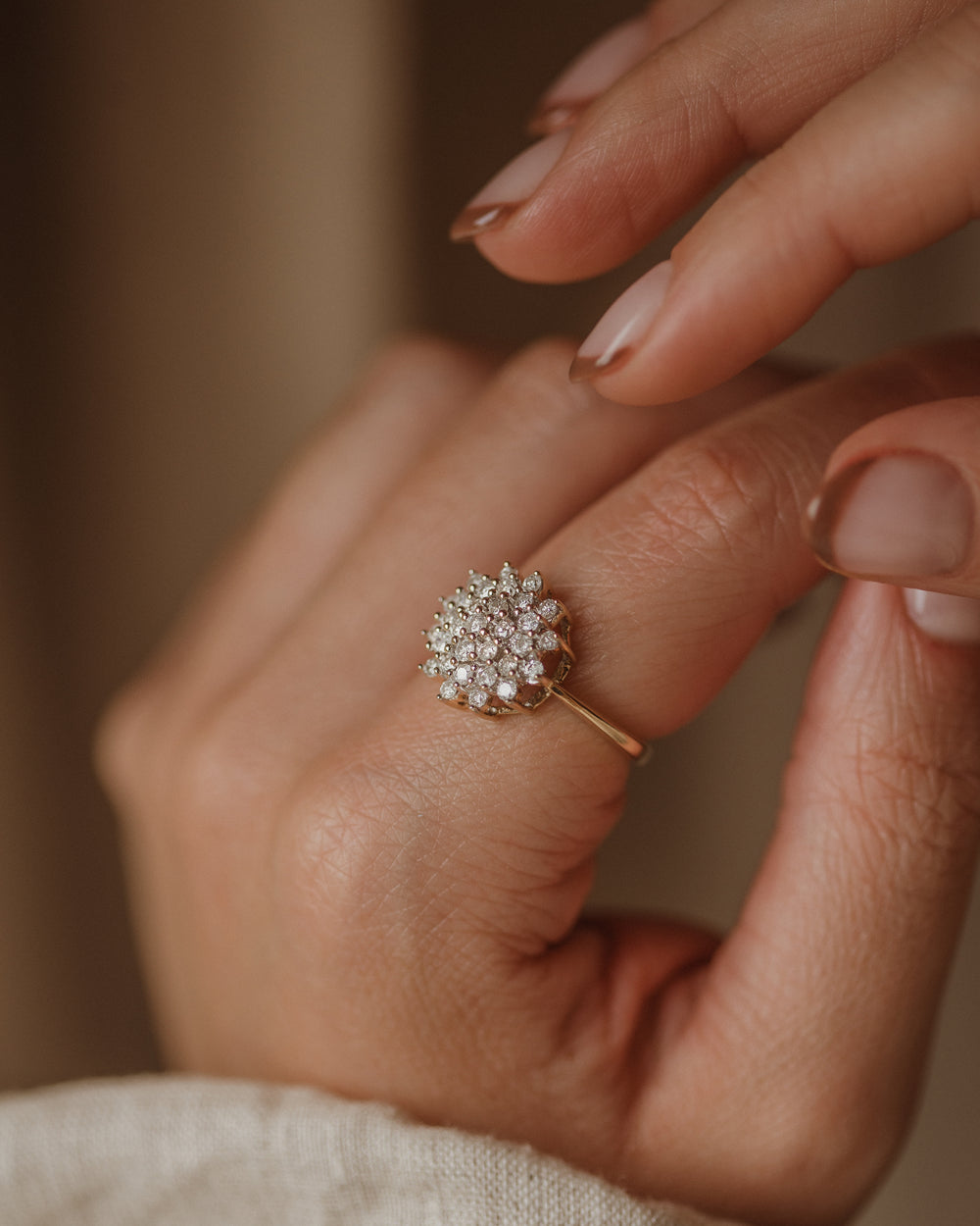 Henriette 9ct Gold Diamond Cluster Ring