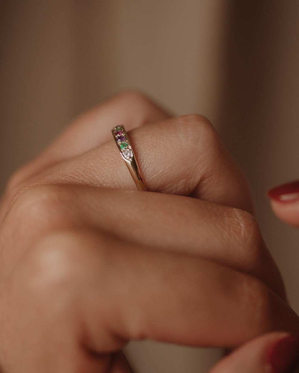 Sadie 1987 Vintage 9ct Gold Dearest Half Eternity Ring