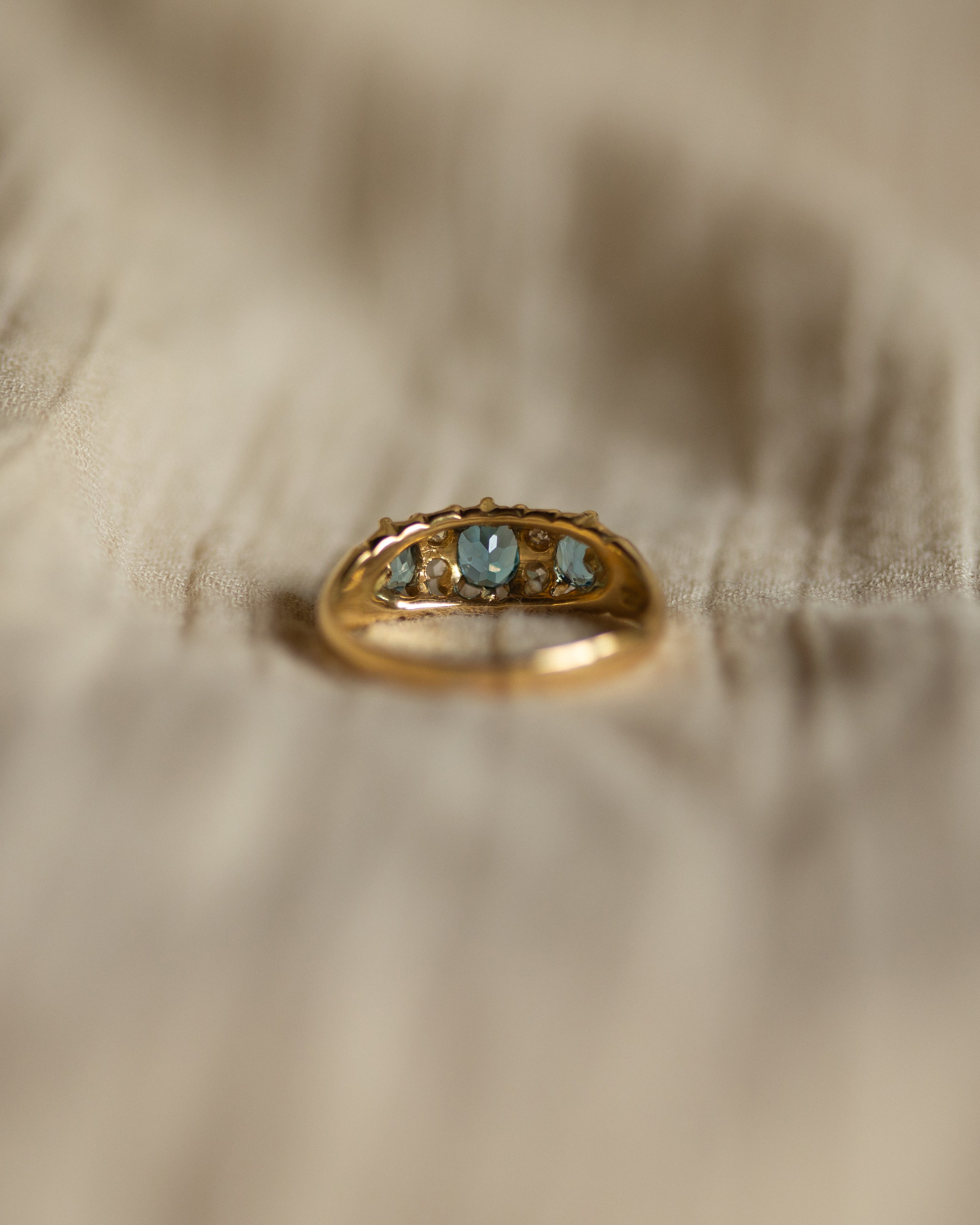 Miriam 1910 Antique 18ct Gold Topaz & Diamond Ring