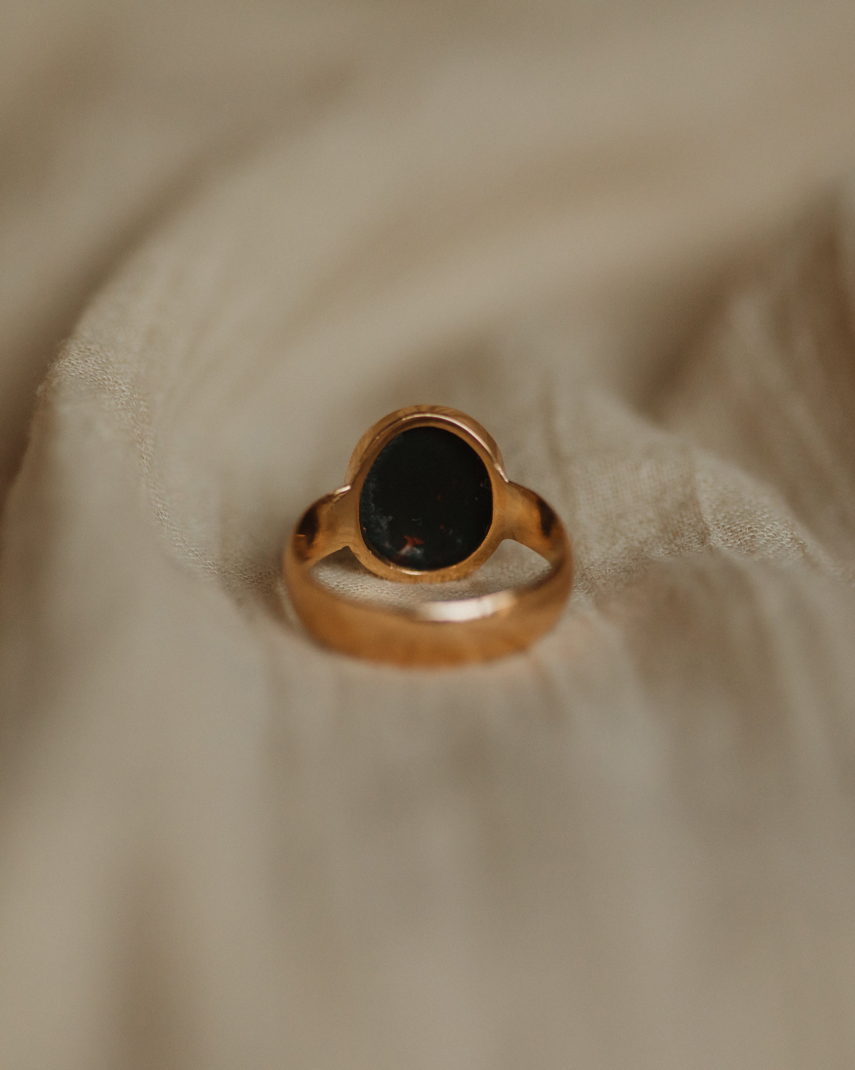 Maud 1884 Antique Victorian 22ct Gold Bloodstone Ring