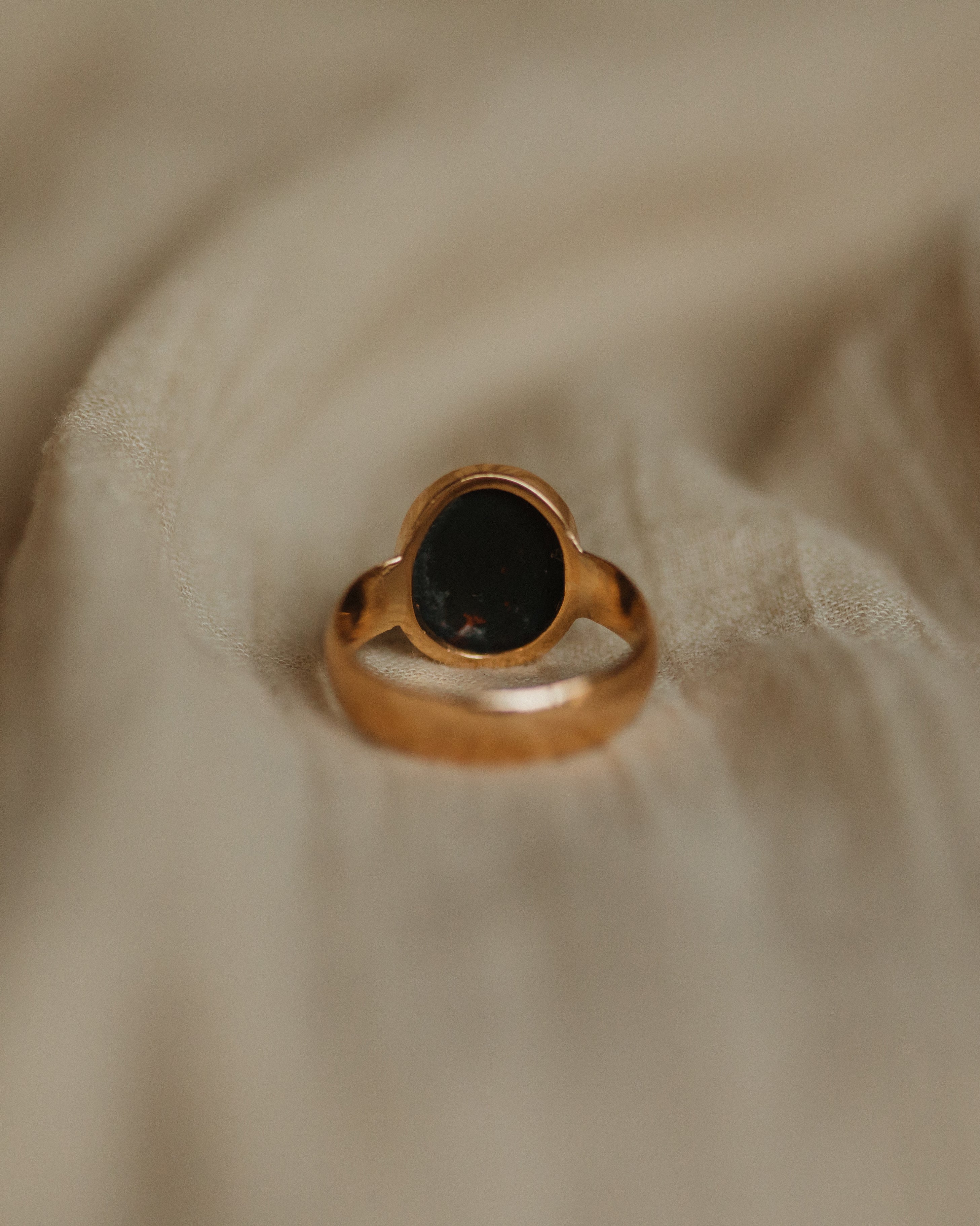 Maud 1884 Antique Victorian 22ct Gold Bloodstone Ring