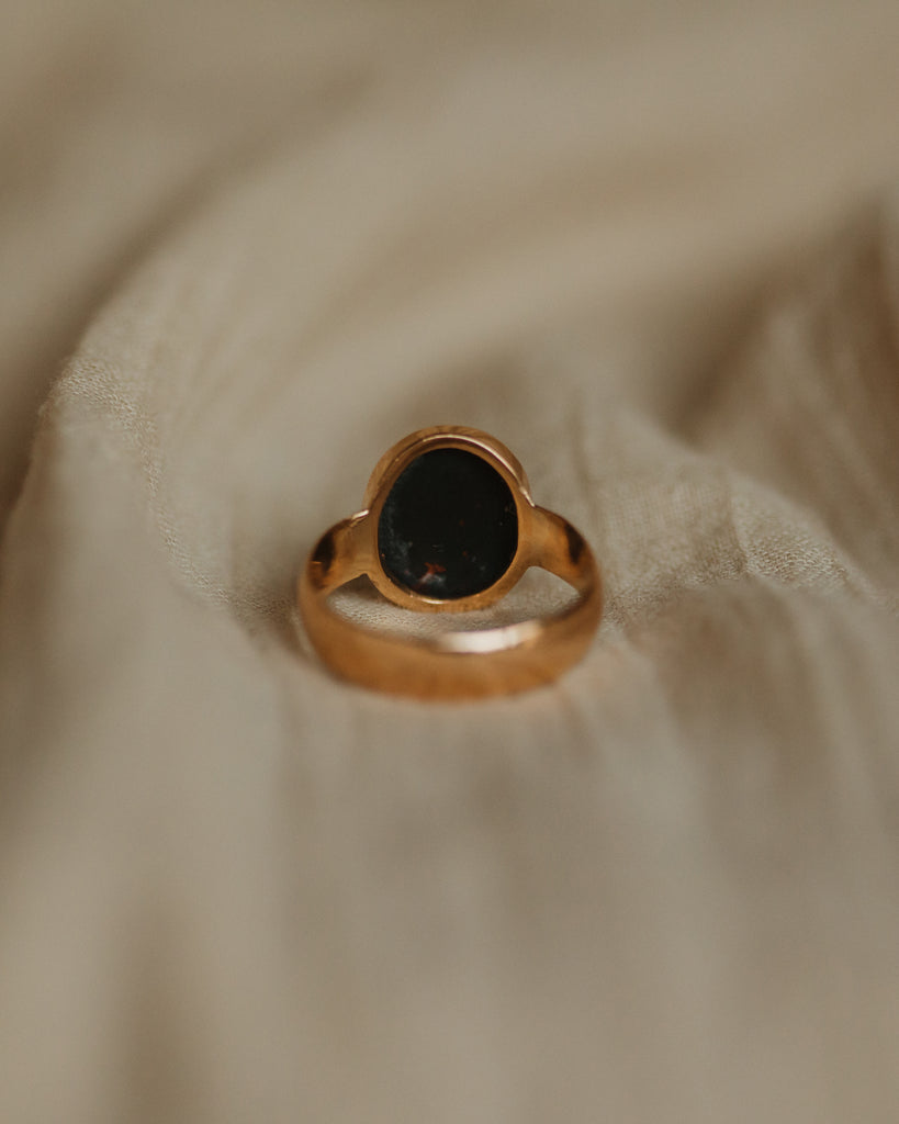 Maud 1884 Antique Victorian 22ct Gold Bloodstone Ring