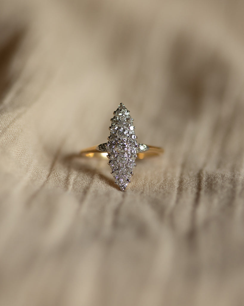 Celeste Antique 18ct Gold Diamond Marquise Ring