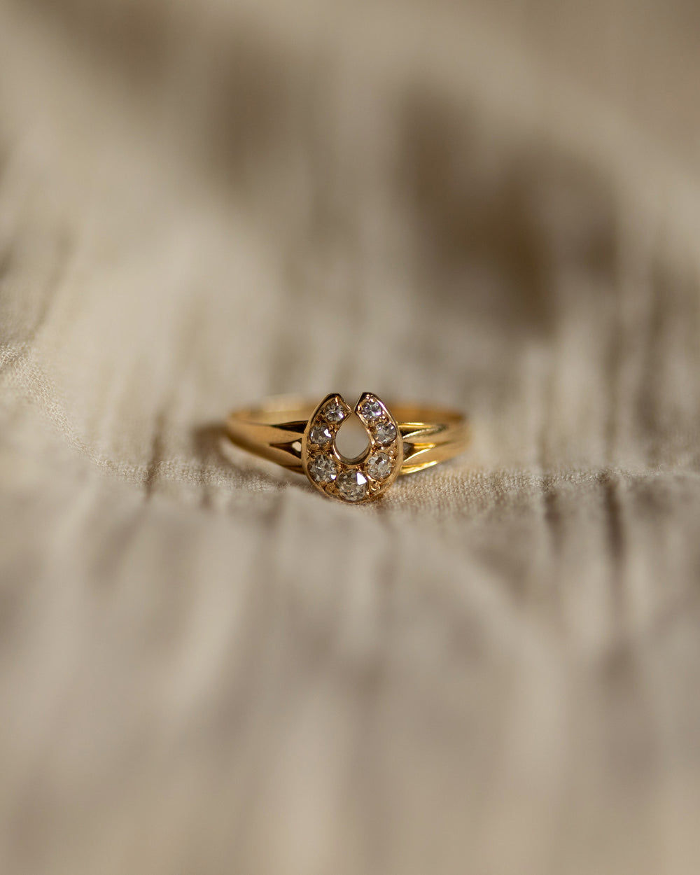 Rhonda Vintage 18ct Gold Diamond Horseshoe Ring