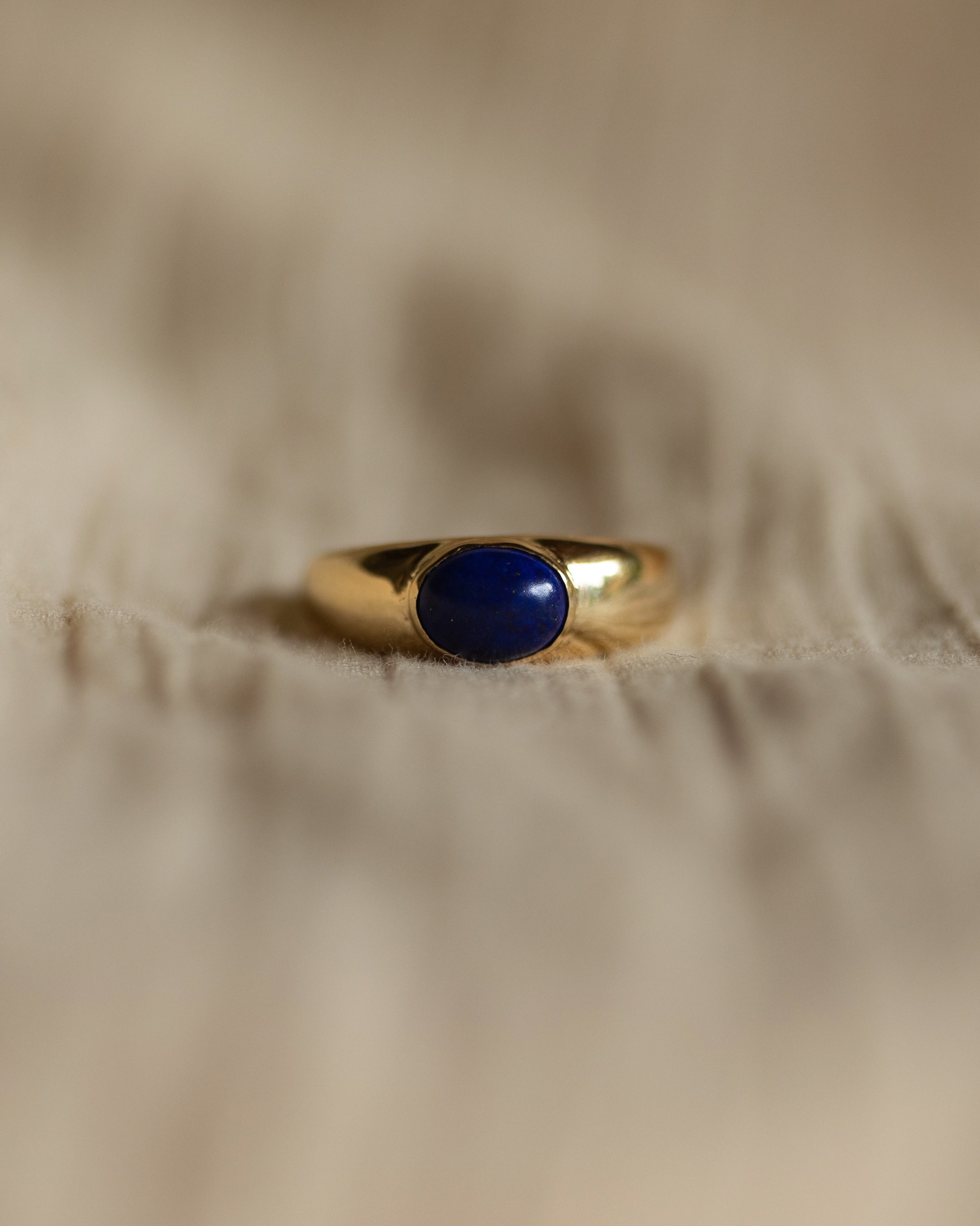Image of Rena Vintage 9ct Gold Lapis Lazuli Solitaire Ring