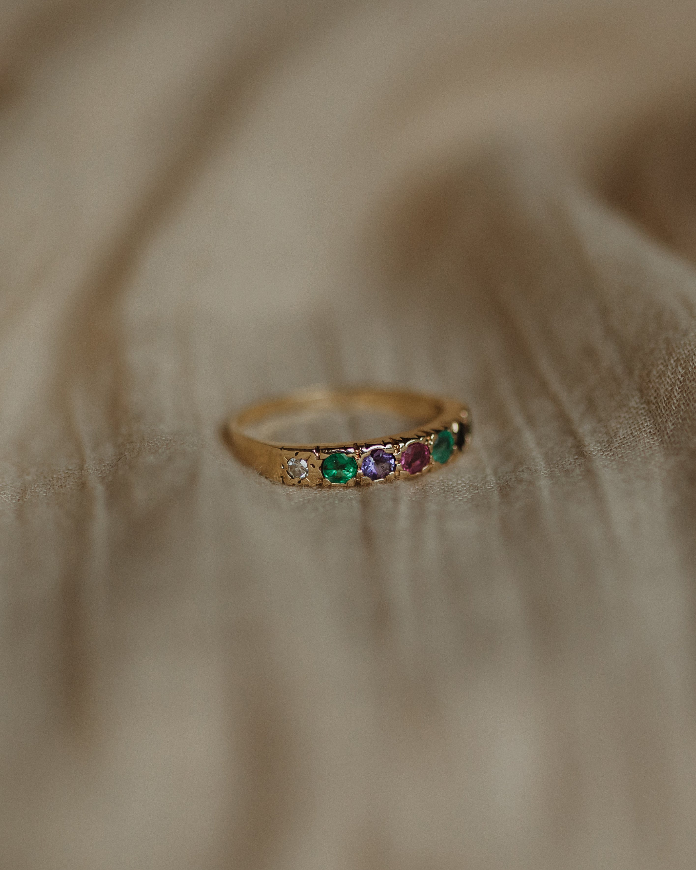 Dearest Rig Susie Vintage 9ct Gold Dearest Half Eternity Ring | Rock n Rose