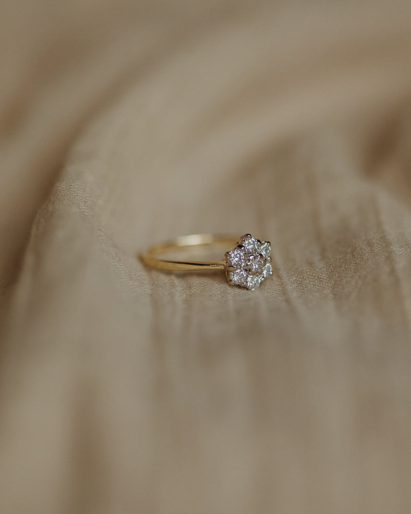Eleanore Vintage 18ct Gold Diamond Cluster Ring
