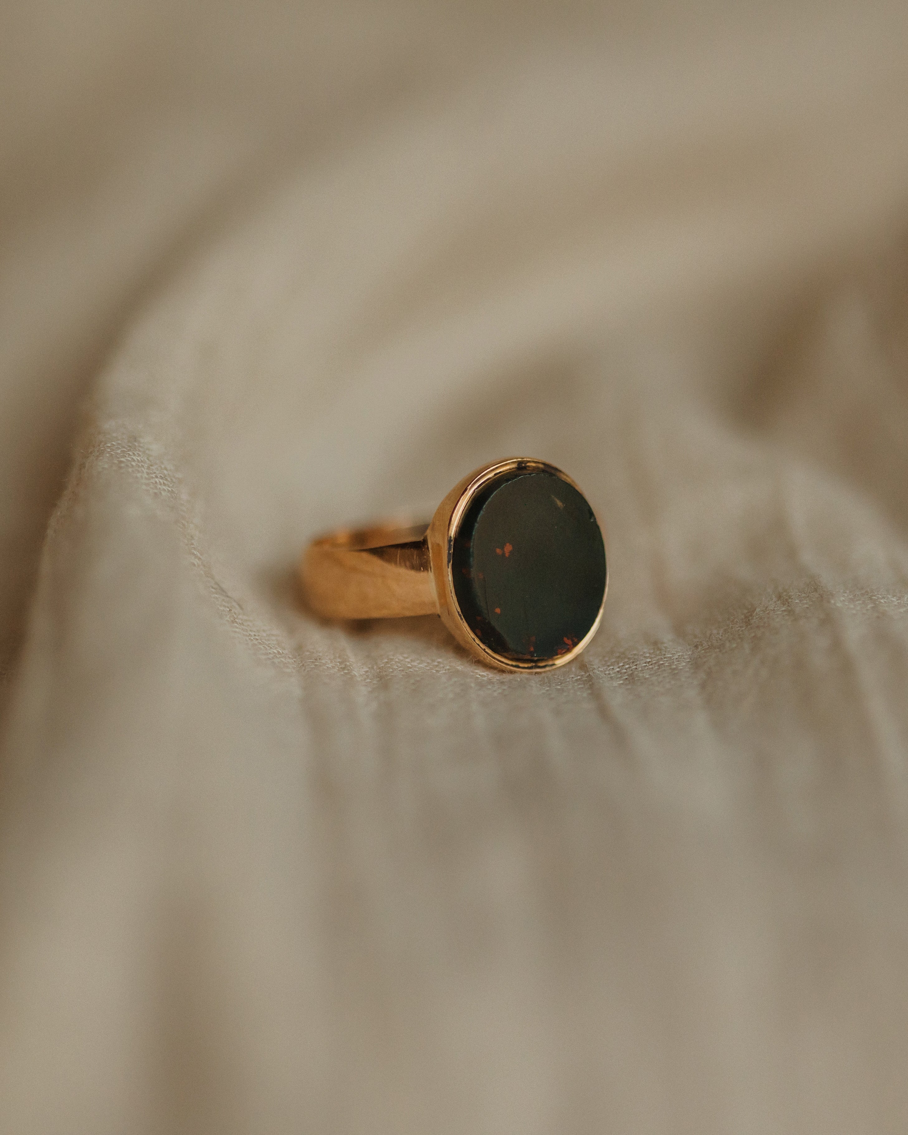 Maud 1884 Antique Victorian 22ct Gold Bloodstone Ring