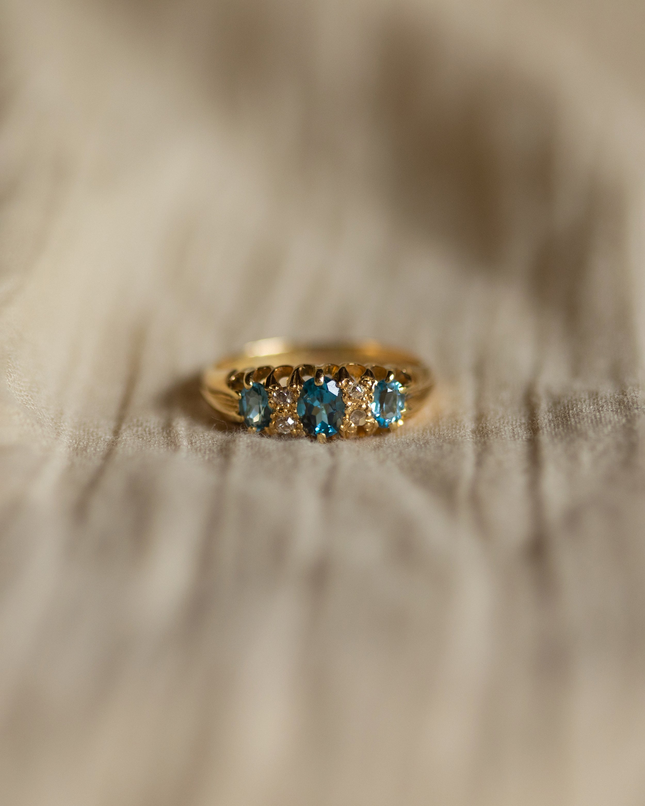 Image of Miriam 1910 Antique 18ct Gold Topaz & Diamond Ring