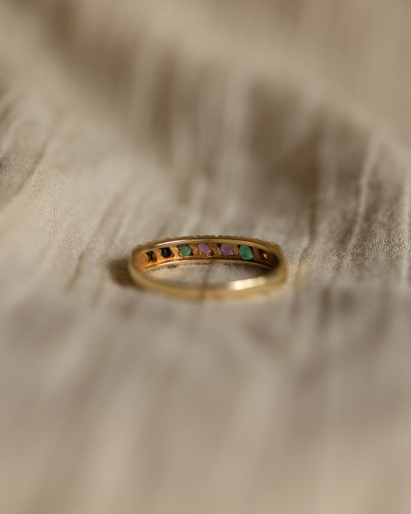June 1989 Vintage 9ct Gold Dearest Acrostic Ring